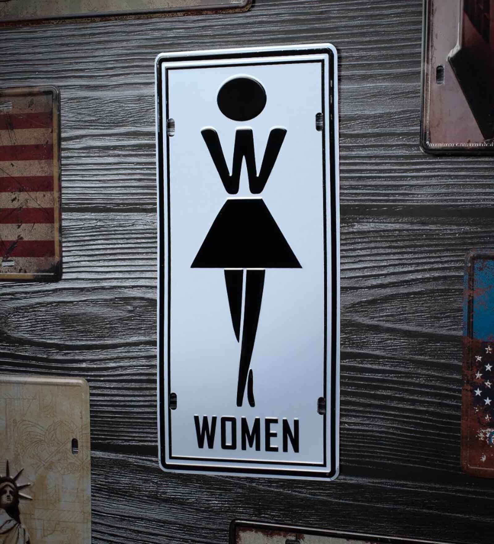 Multicolor Metal Women Signage