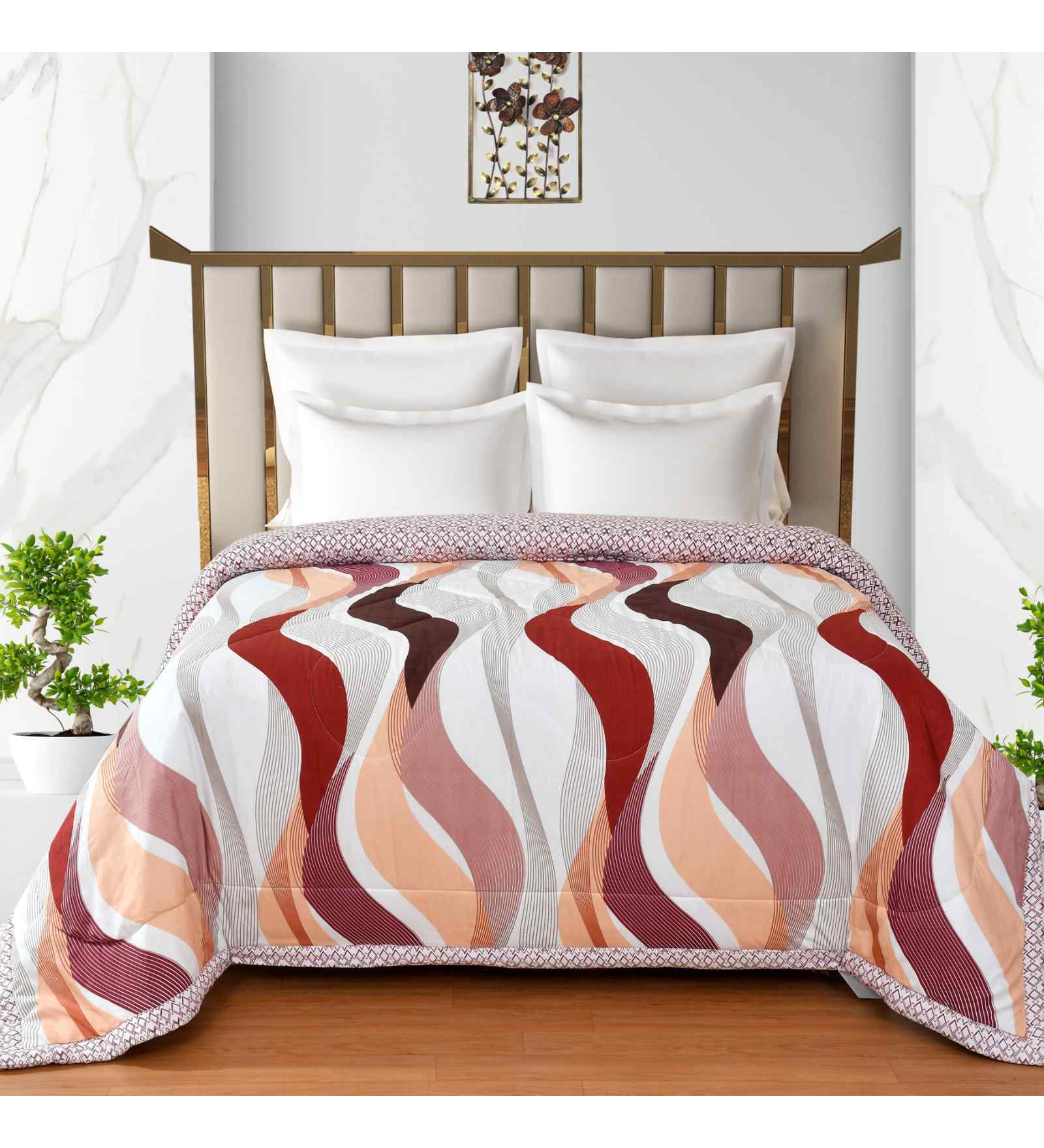 Multicolor Microfiber Abstract Custom 180 GSM Double Size Reversible Comforter