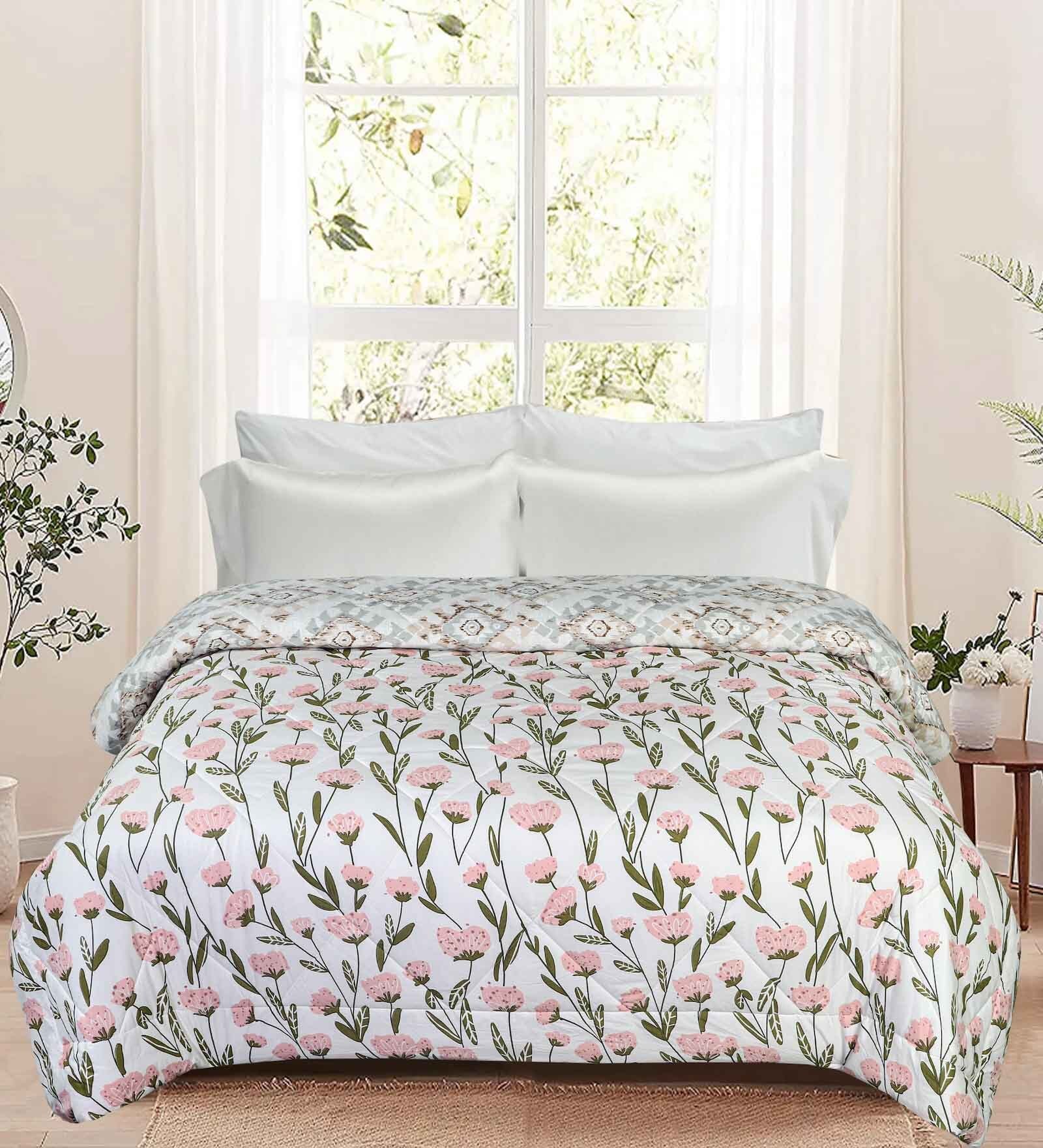 Multicolor Microfiber Reversible 220 GSM Double Bed Comforter MARVELLA Collection