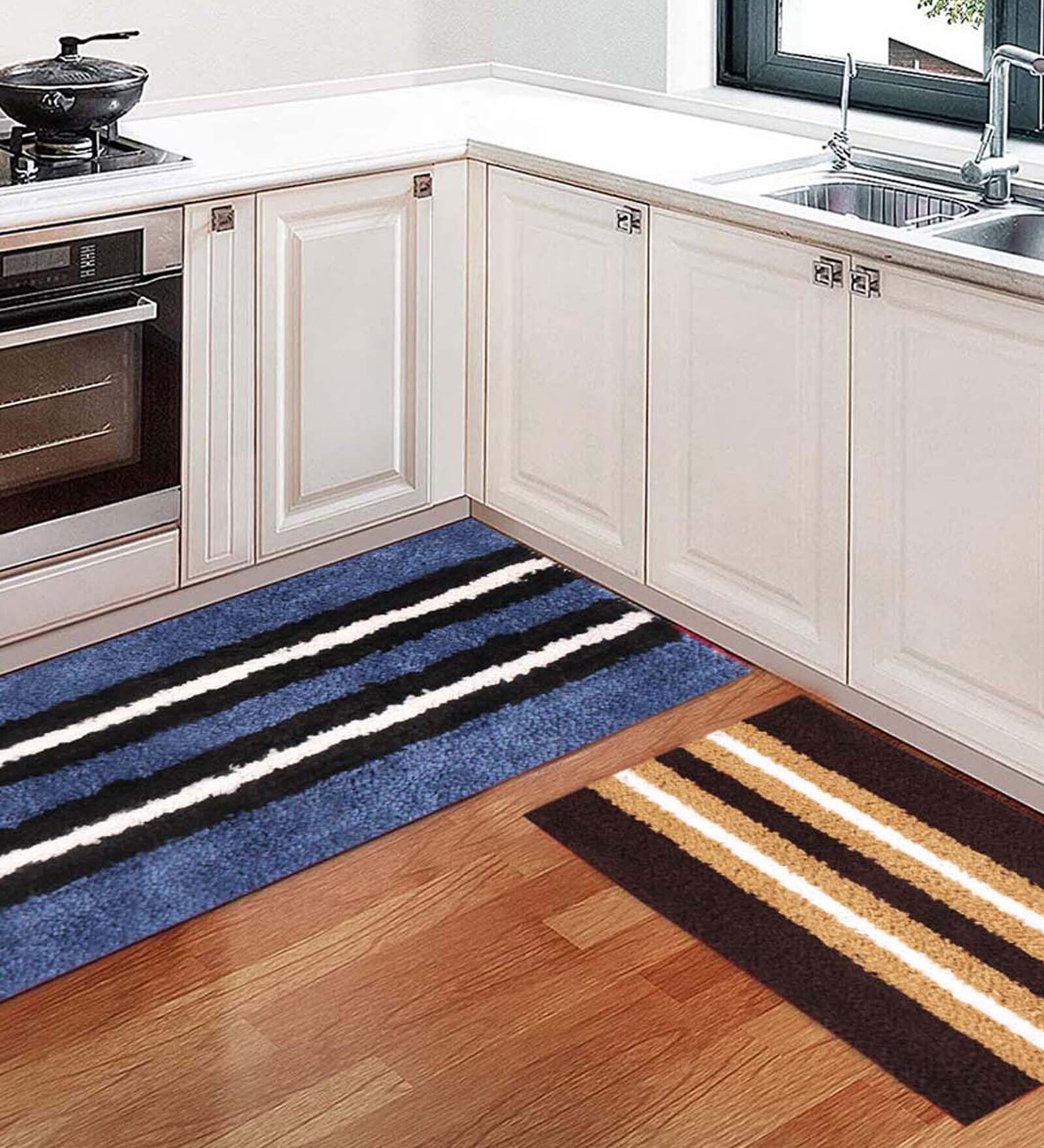 Buy Multicolor Microfibre 23 x 56 Inches Machine Made Floor Runner by ...