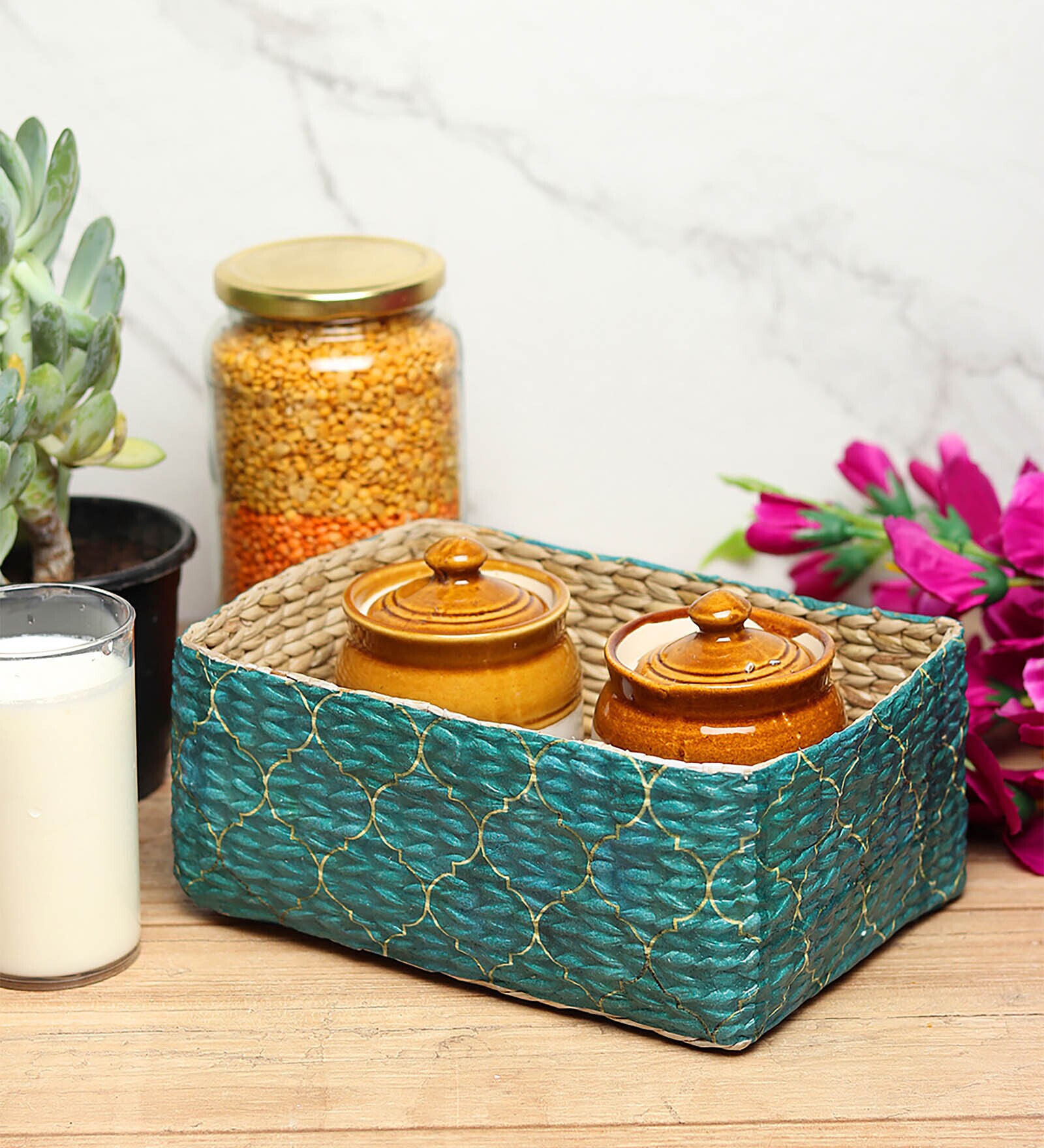 Blue Natural Fibre Basket