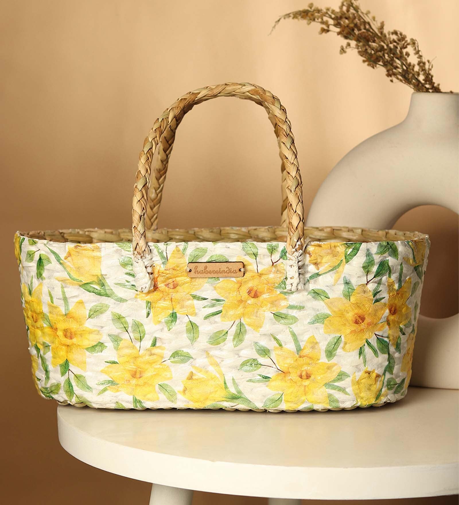 Multicolor Natural Fibre Basket