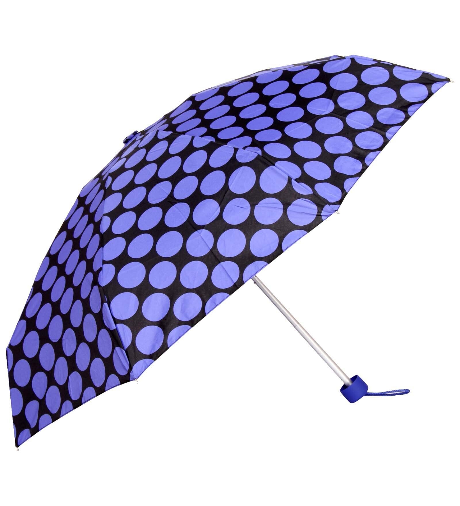 Blue & Black Printed 4 Fold Nylon Umbrella