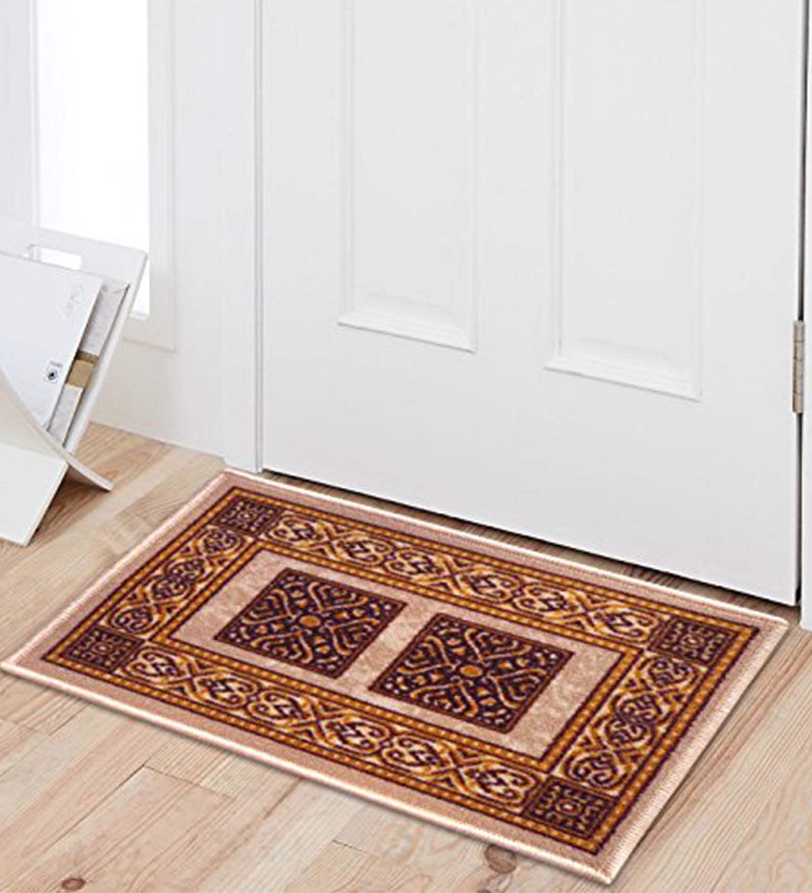 Multicolor Abstract Polyester 15 x 23 Inches Anti Skid Door Mat