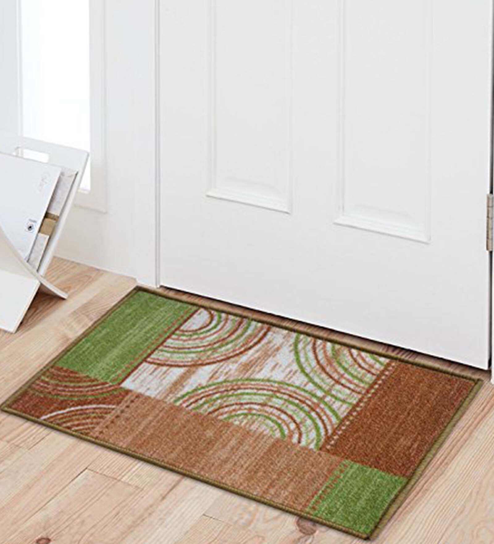 Multicolor Abstract Polyester 15 x 23 Inches Anti Skid Door Mat