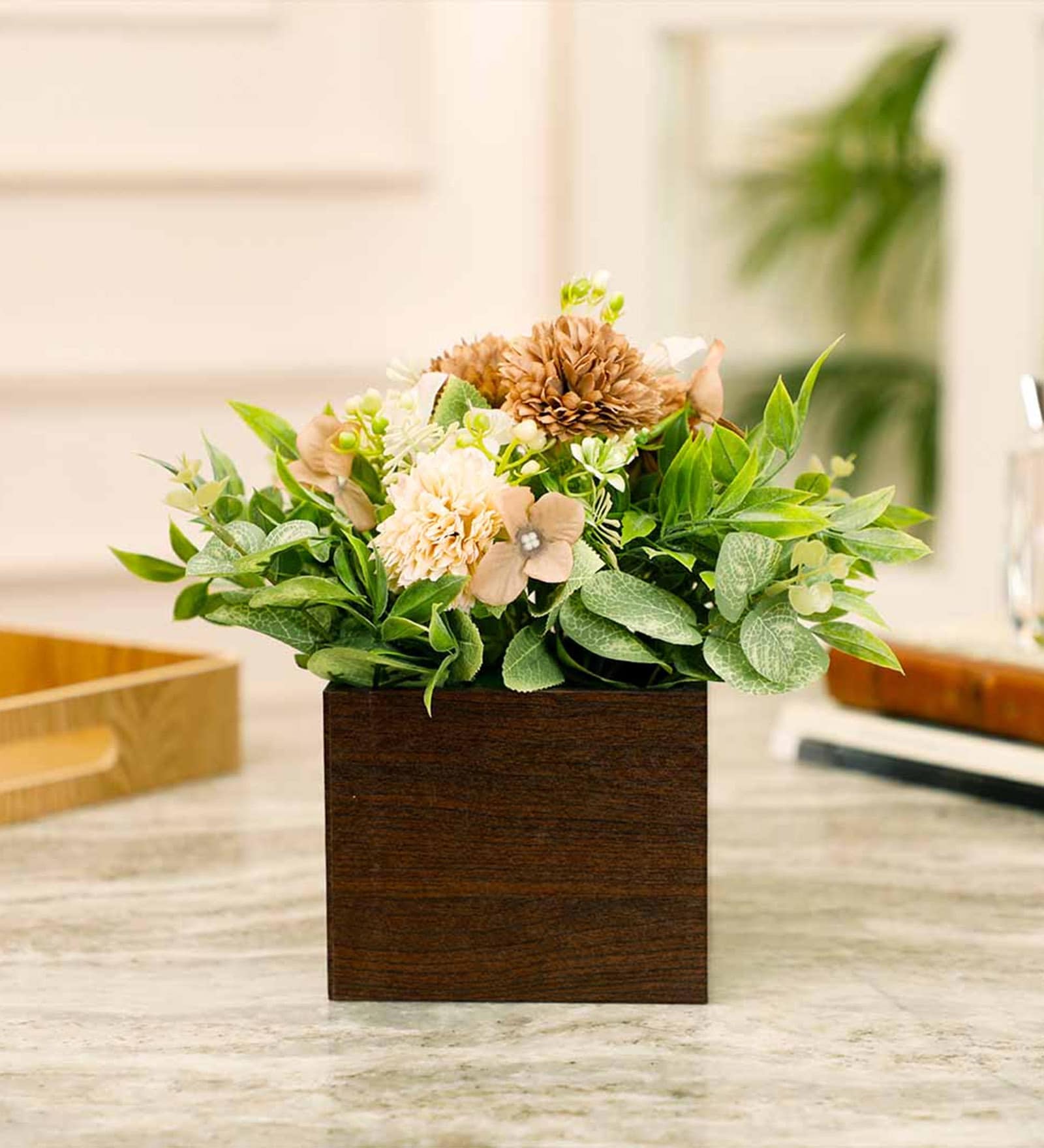 Multicolor Peafowl Potted Artificial Plant