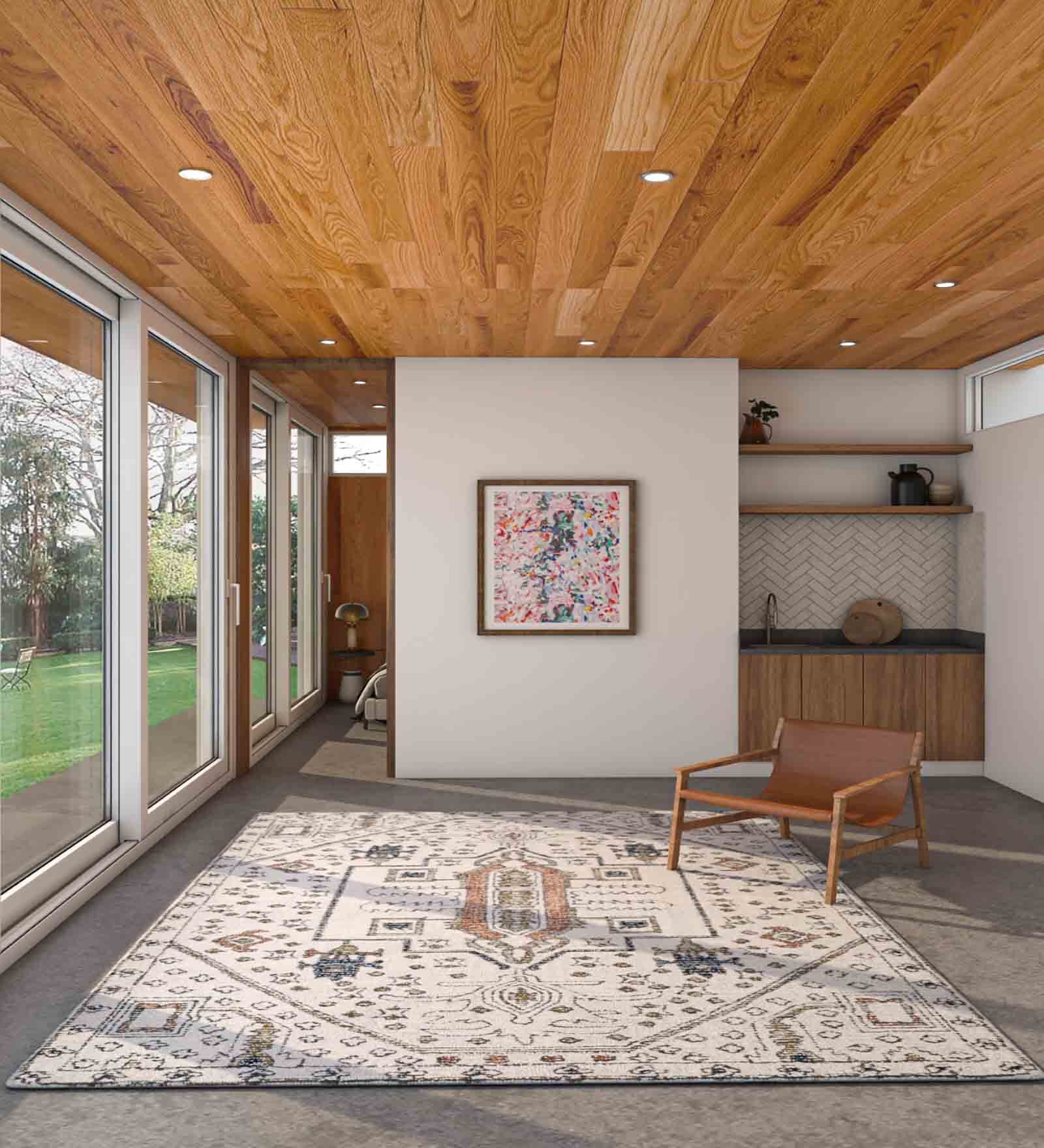 Multicolor Persian Wool 5 ft X 8 ft Hand Tufted Carpet