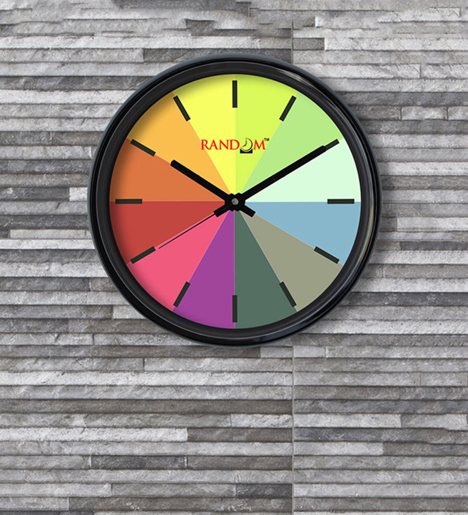 Multicolor Plastic Analog Multicolorcolored Wall Wall Clock