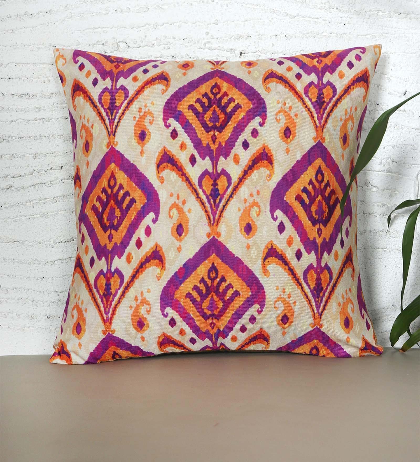 Multicolor Poly Cotton Abstract 16x16 inches Cushion Covers (1pc)
