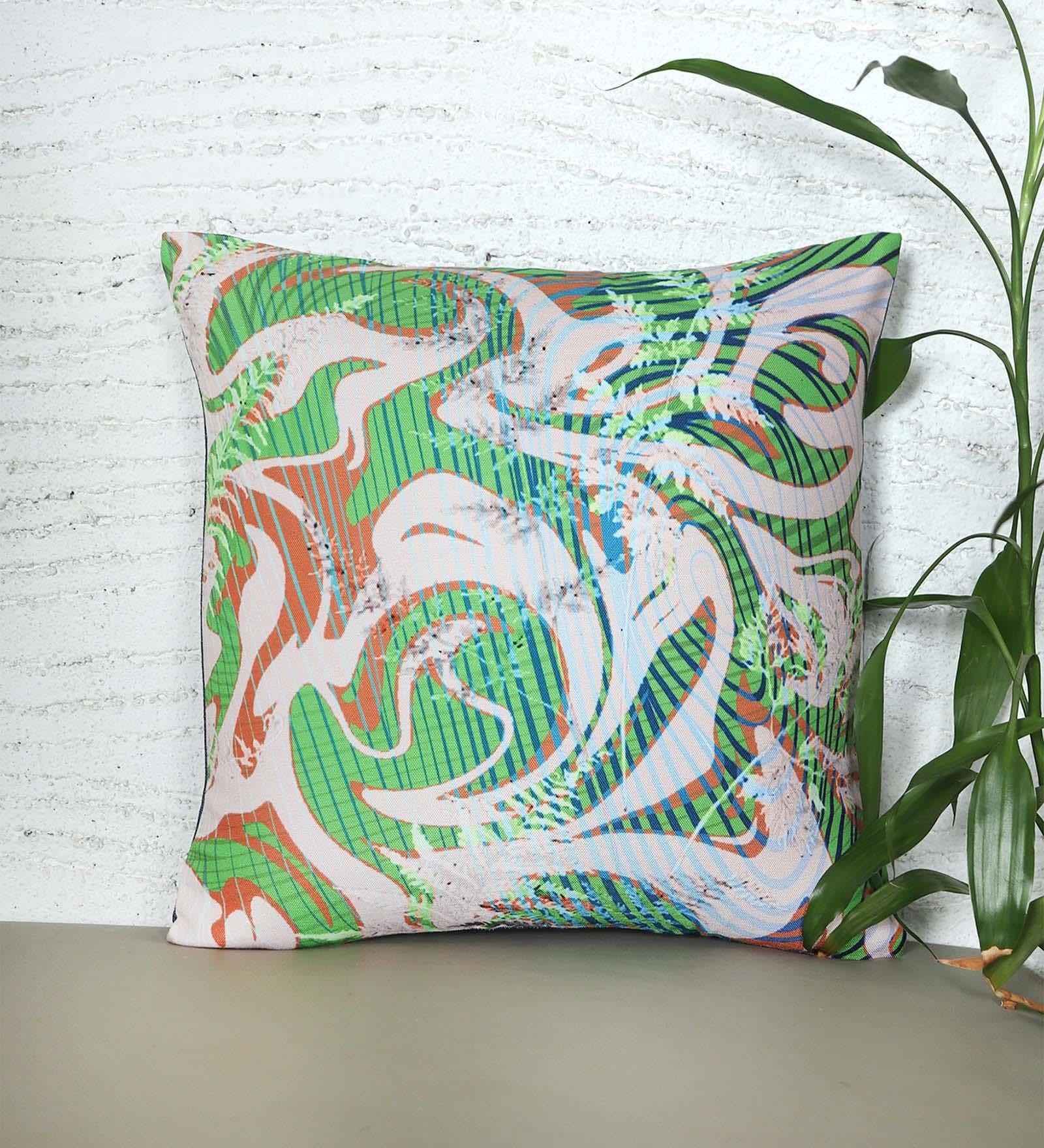 Multicolor Poly Cotton Floral 16x16 inches Cushion Covers (1pc)