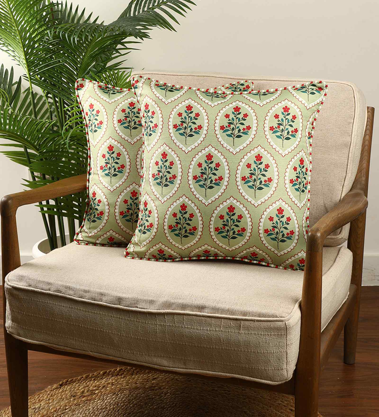 Multicolor Polyester  Printed 16x16 inches  Cushion Covers   Set of 2