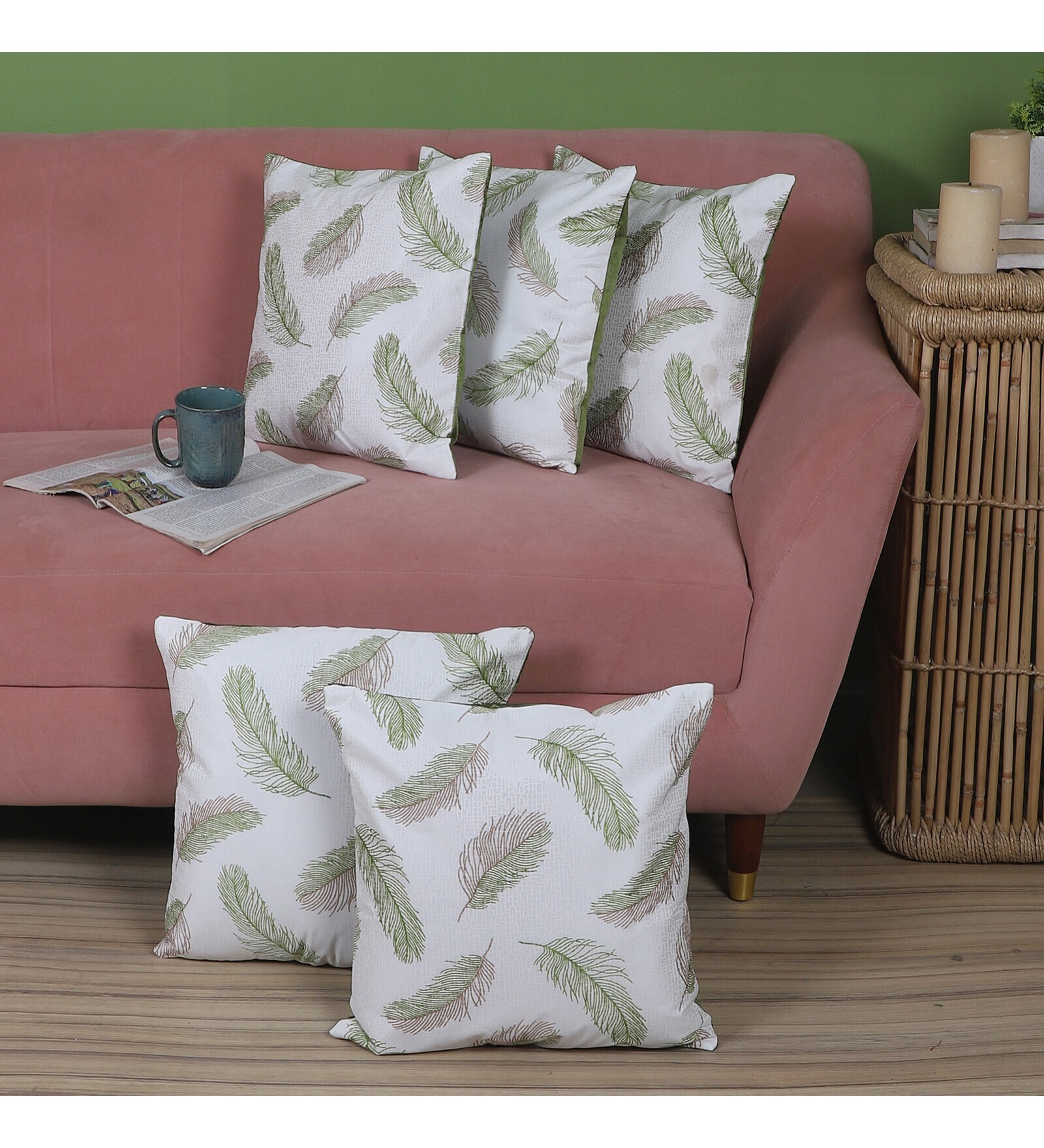 Multicolor Polyester Floral 12x12 inches Cushion Covers (Pack of 5)