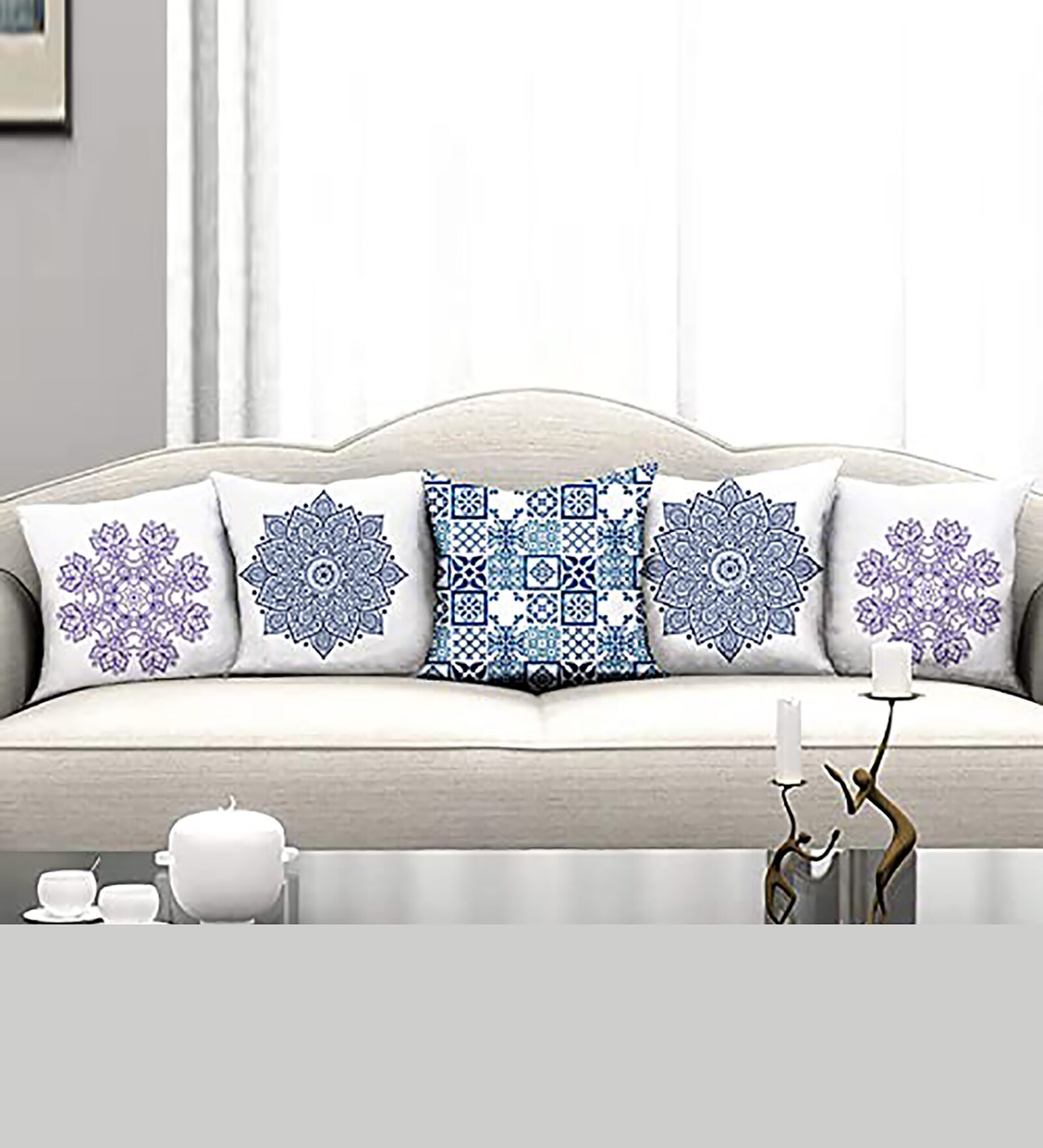 Multicolor Polyester Abstract 16x16 inches Cushion Covers (Pack of 5)