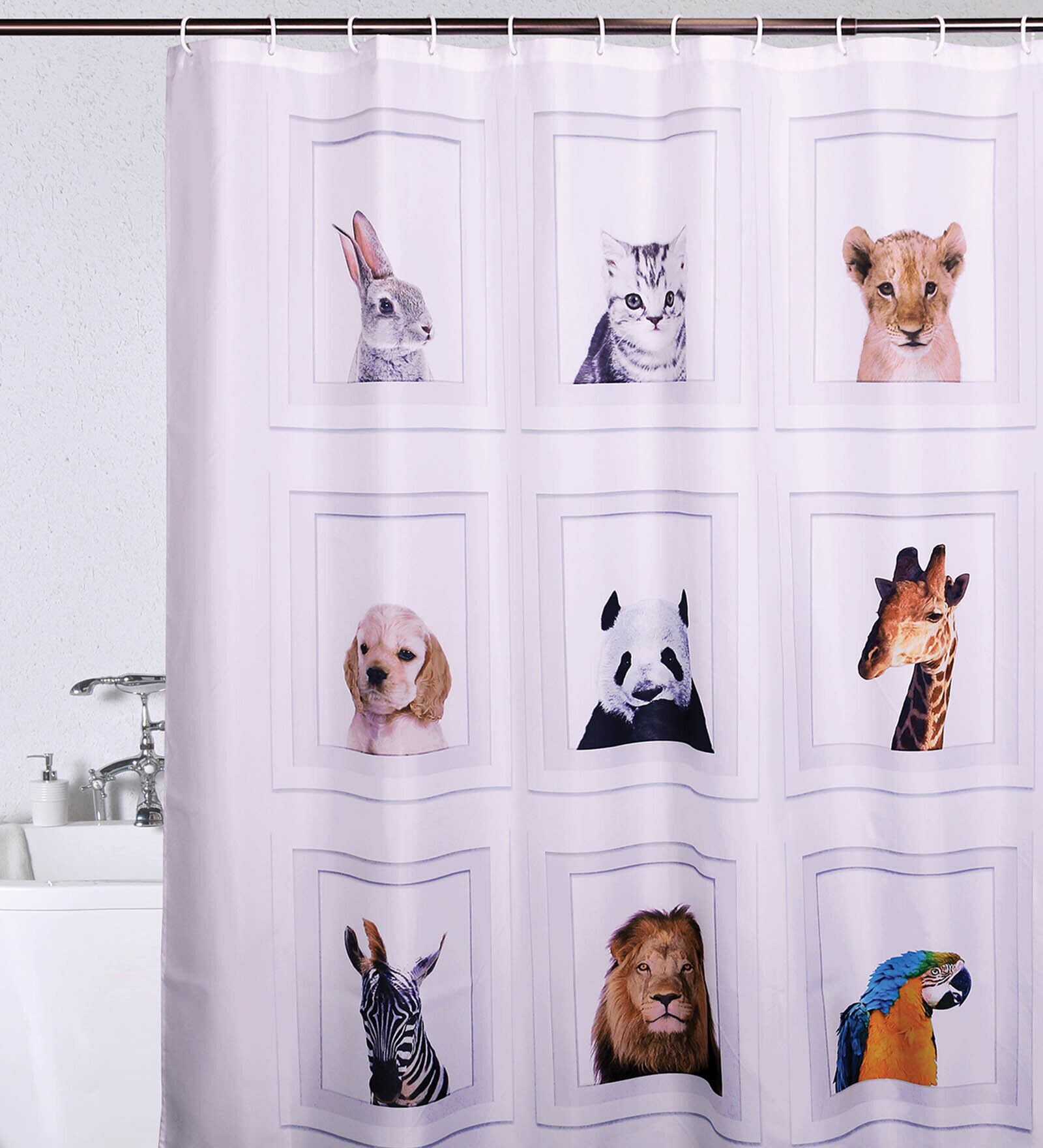 Multicolor Shower Polyester 6 Ft Blackout Eyelet Shower Curtain