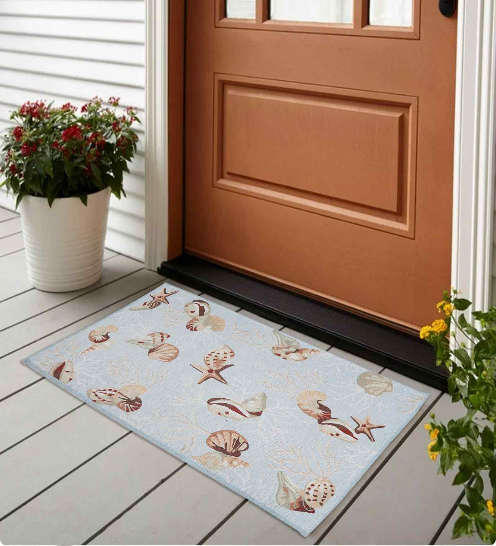 The Coastal Life Printed Polyester 60x90 cm Dhurrie