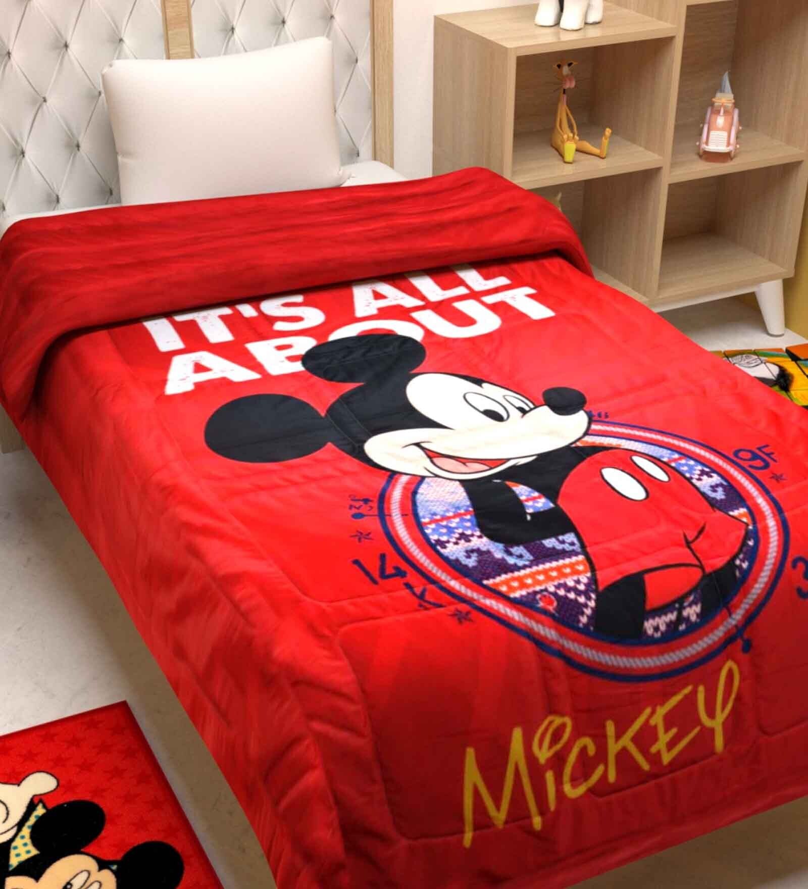 Red Polyester Kids Printed Single Bed Comforter