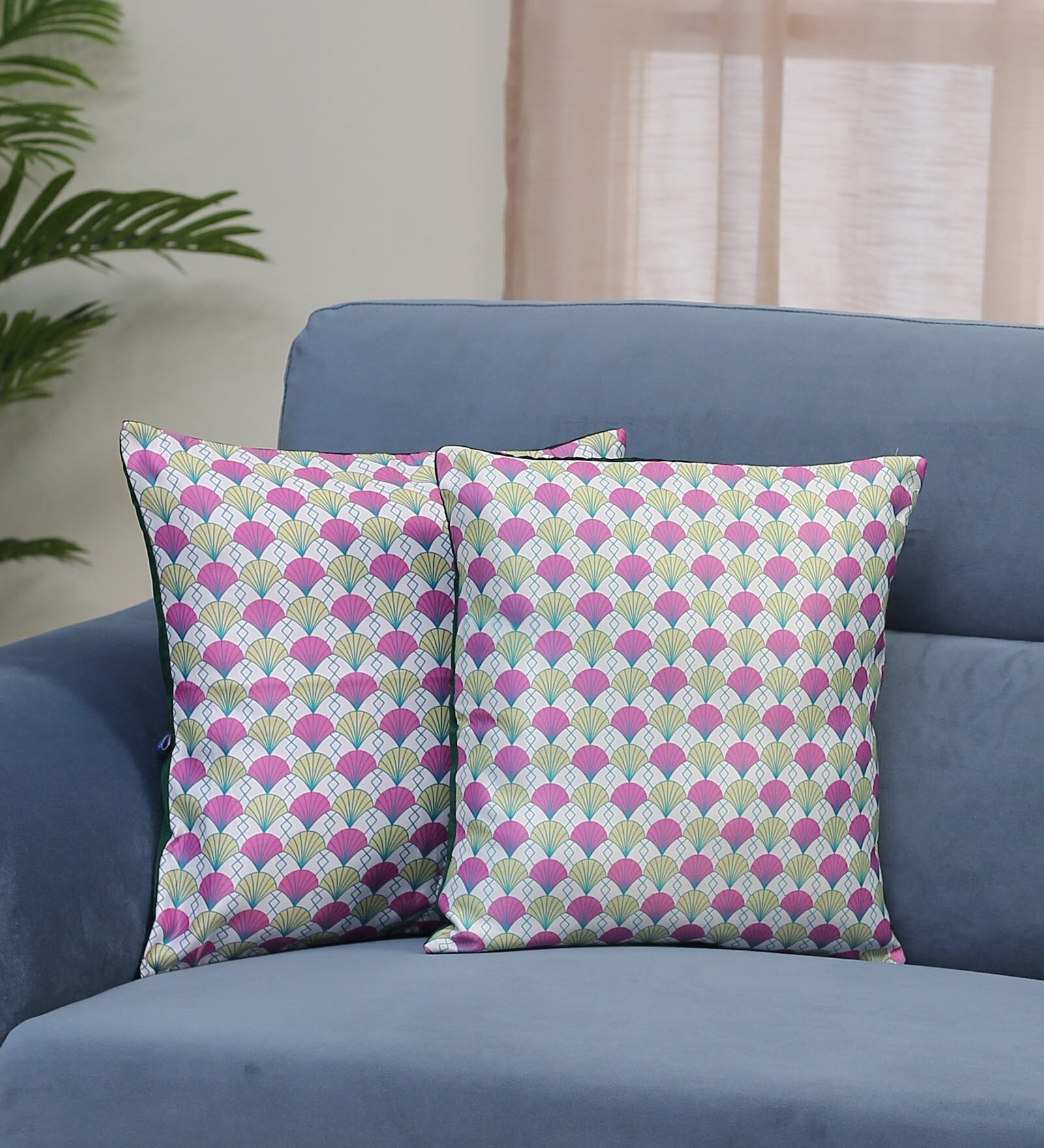 Multicolor Traditional Polyester 16 x 16 Inches Cushion Covers (Pack of 2)