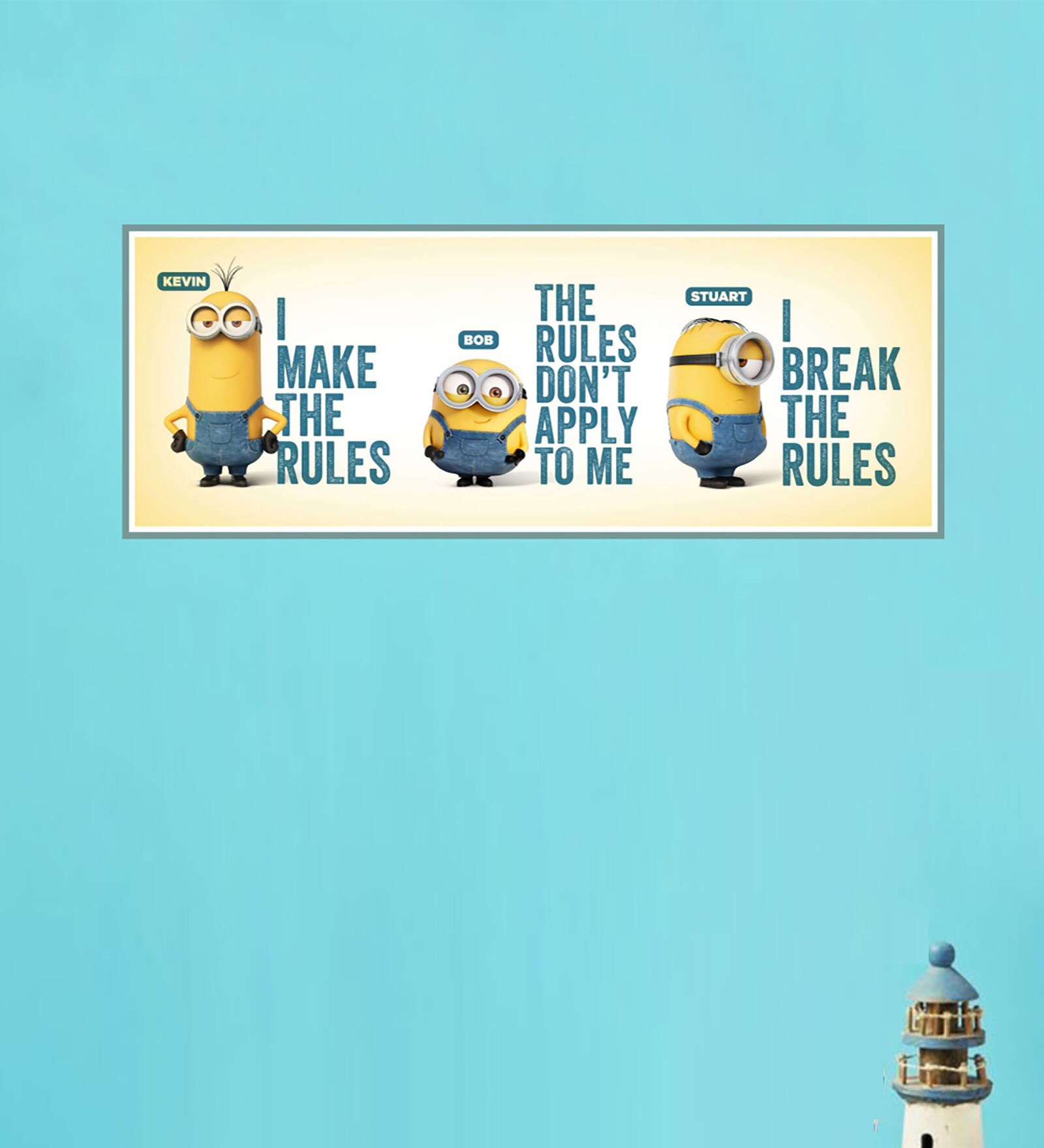 Multicolour PVC Vinyl Minions Rules Funny Wall Sticker