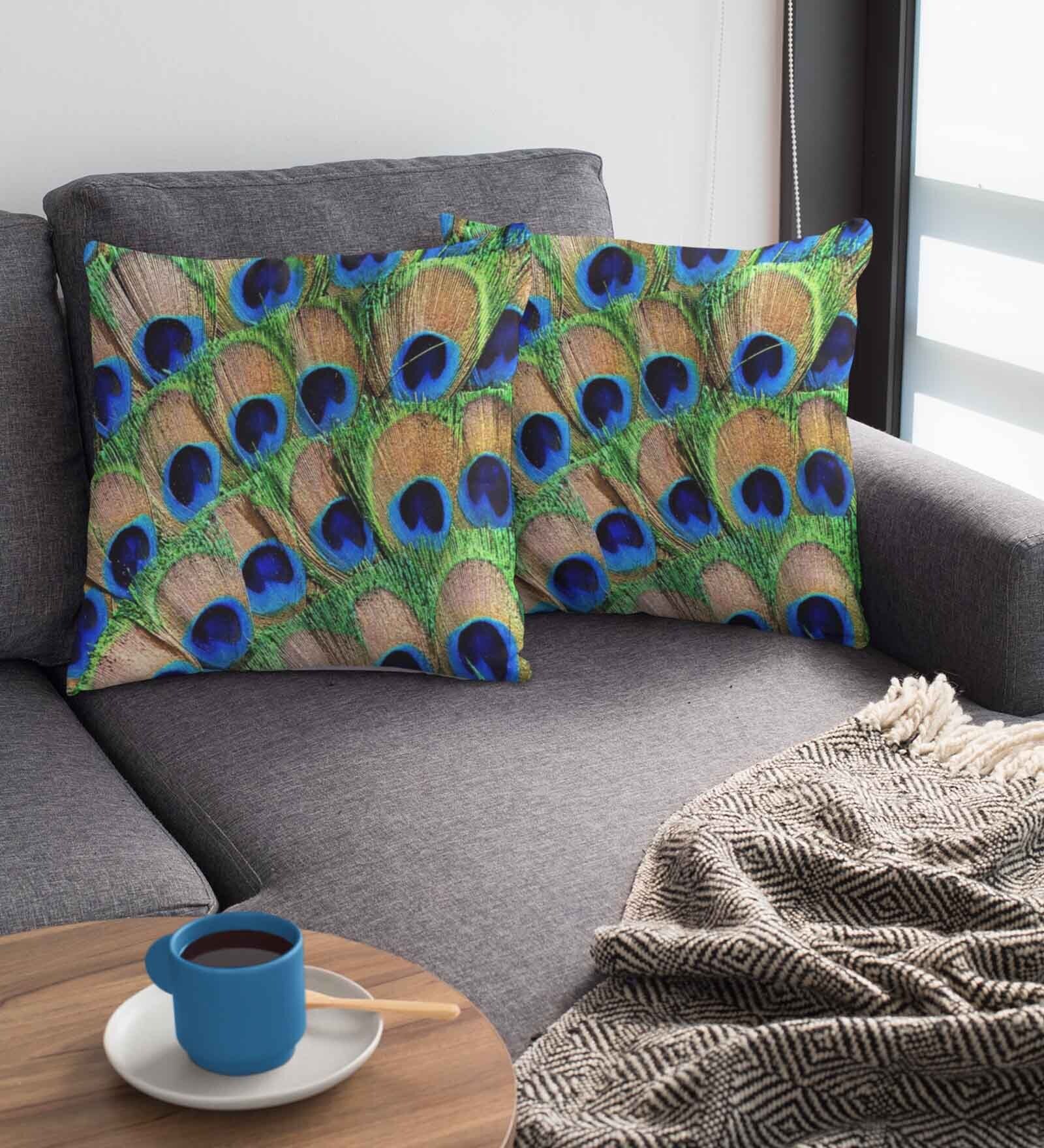 Multicolor Satin Ethnic motif 16x16 inches Cushion Covers (Pack of 2)