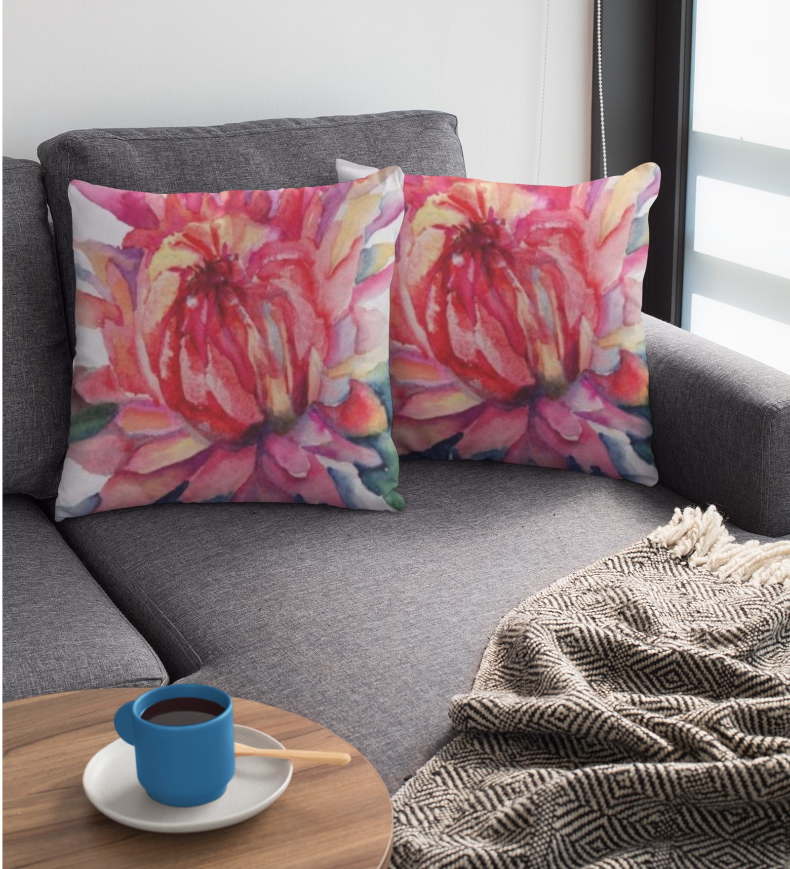 Multicolor Satin Floral 16x16 inches Cushion Covers (Pack of 2)