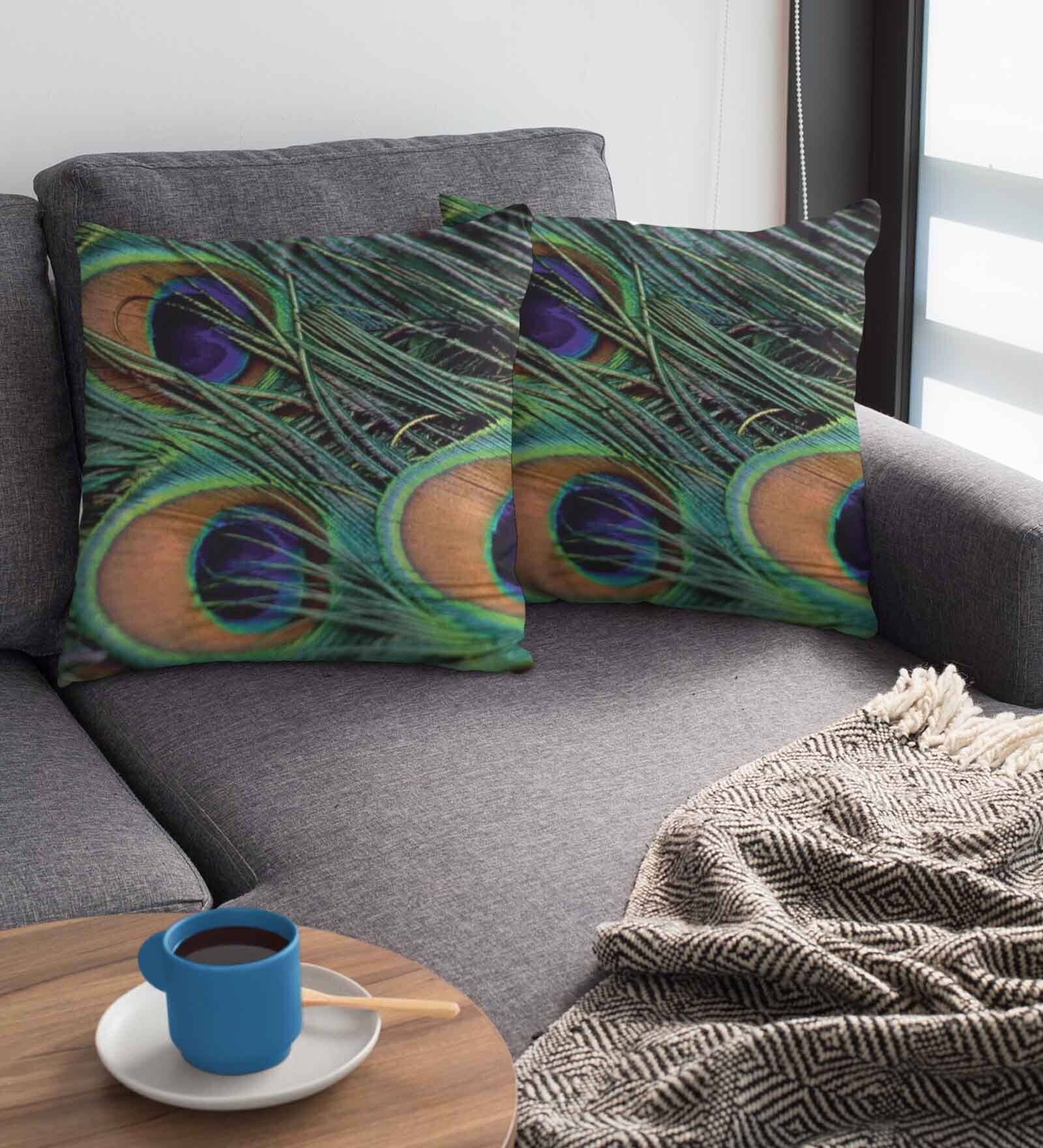 Multicolor Satin Floral 16x16 inches Cushion Covers (Pack of 2)