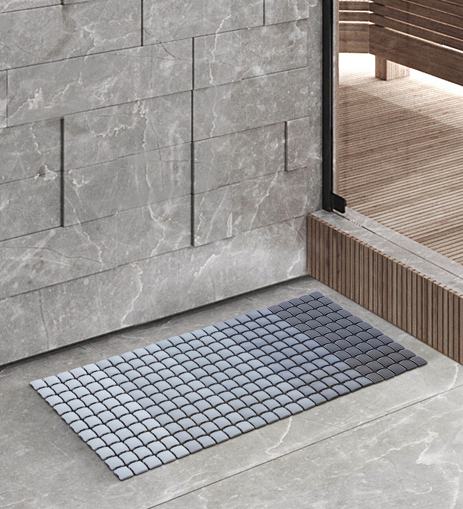 Multicolor Solid PVC 34x15 Inches Antiskid Shower Bath Mat