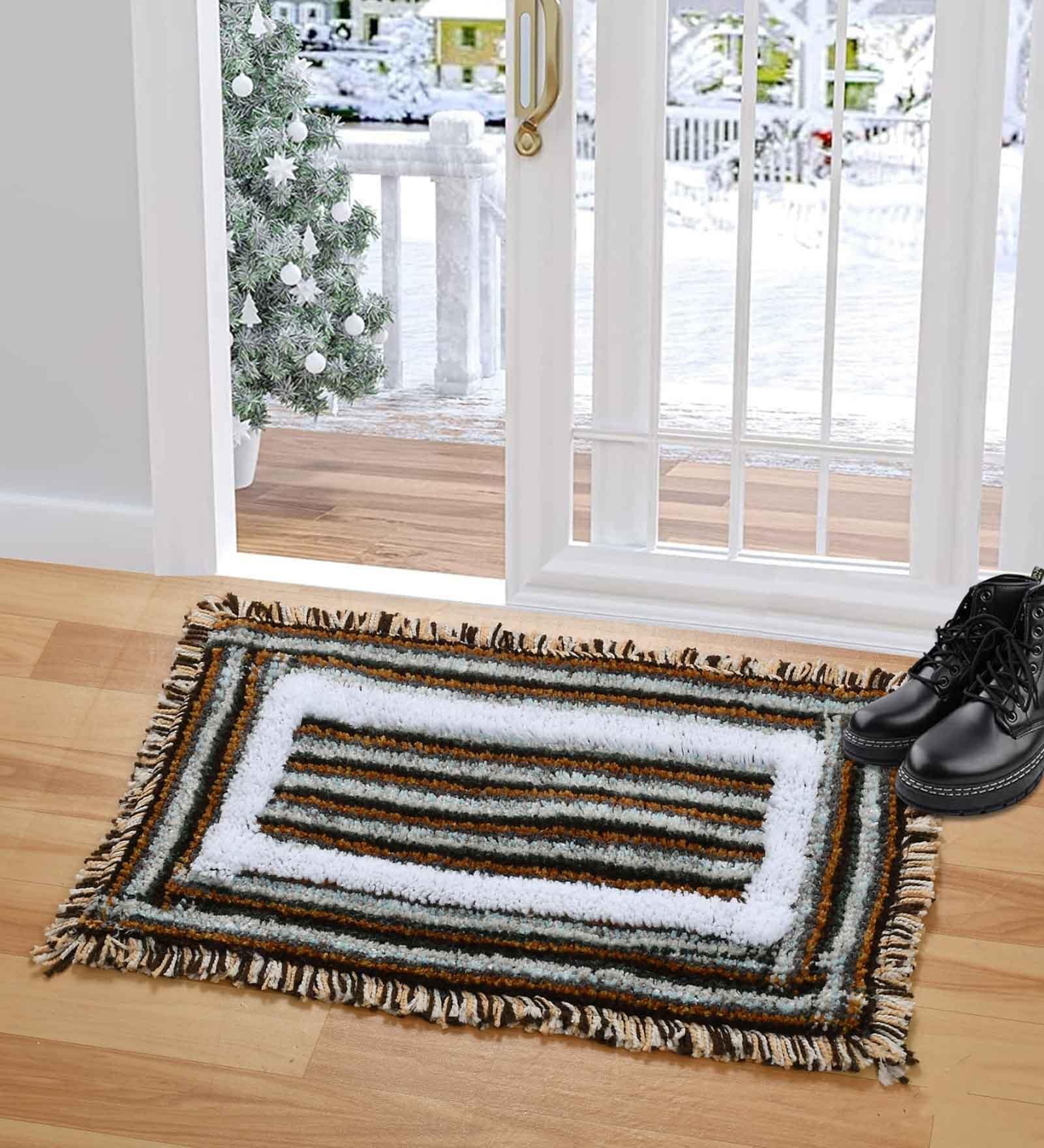 Multicolor Solid Rubber 24x16 Inches Door Mat