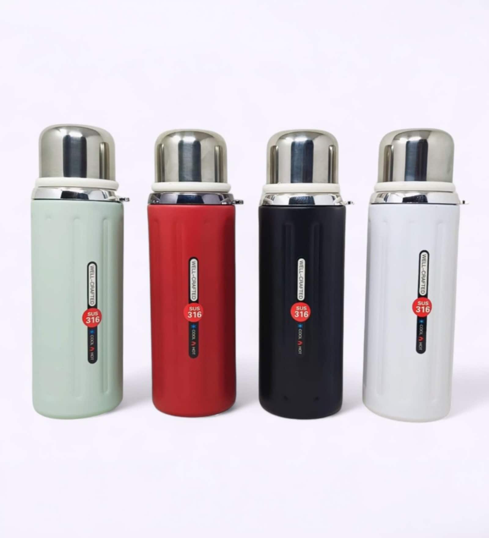 Multicolor Stainless Steel Vacuum Flask Bottle with Cup Lid (Assorted Color) Multicolor Stainless Steel Vacuum Flask Bottle with Cup Lid (Assorted Color)