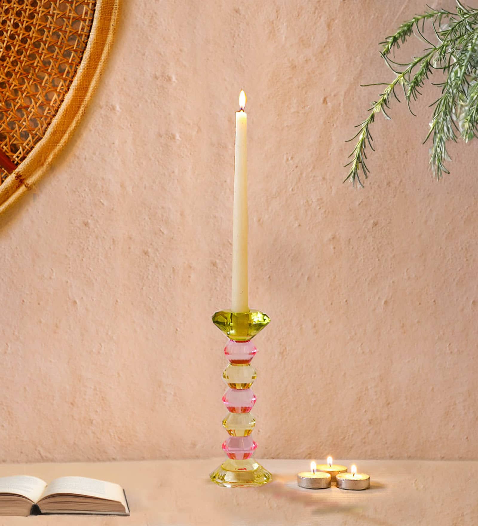 Multicolor Torrian Crystal Candle Holder