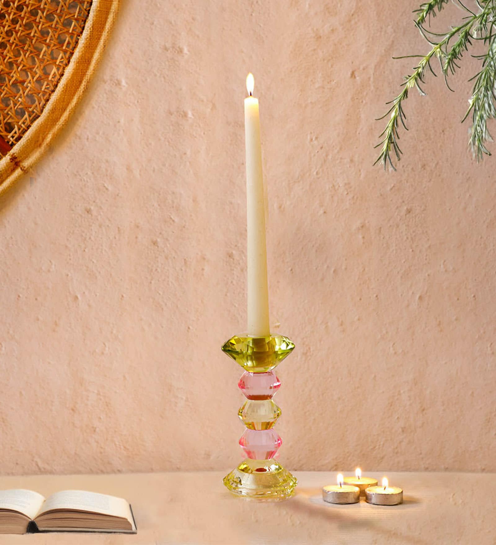 Multicolor Torrian Crystal Candle Holder