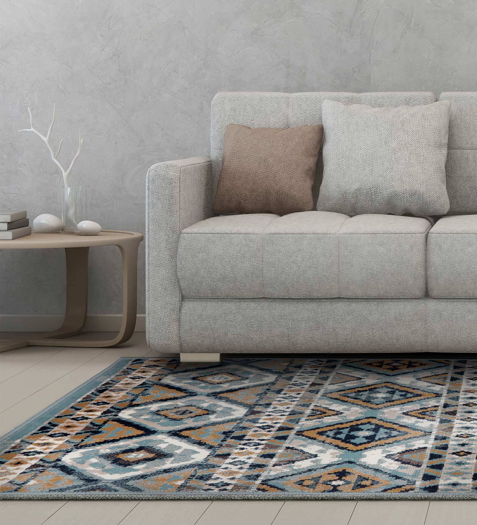 Multicolor Abstract Polypropylene 3 ft x 5 ft Machine Made Carpet