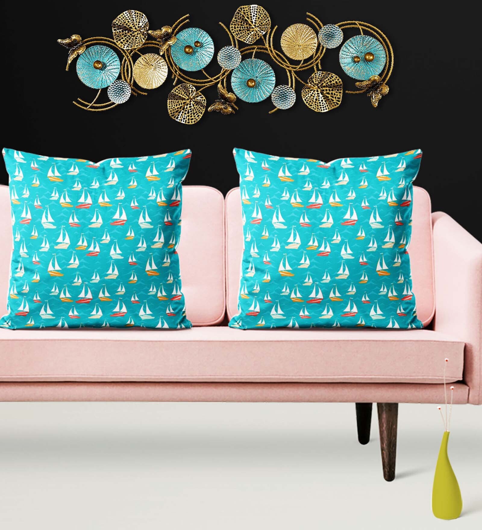 Buy Blue Abstract Velvet 24 x 24 Inches Cushion Covers (Set of 2) at 68 ...