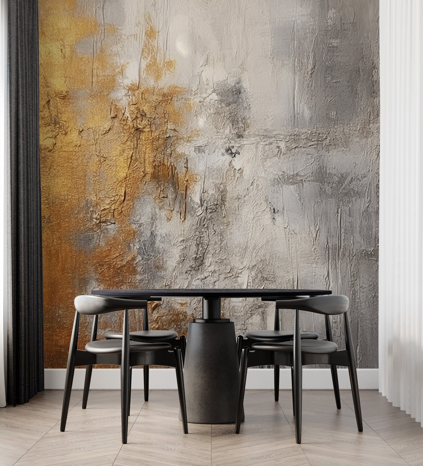 Weathered Gold Texture Vinyl Abstract Self Adhesive Wallpaper (3 ft X 3 ft)