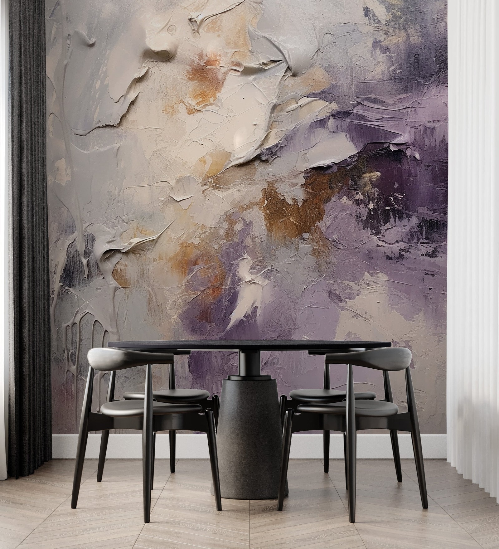 Amethyst Cloud Abstract Vinyl Abstract Self Adhesive Wallpaper (3 ft X 3 ft)