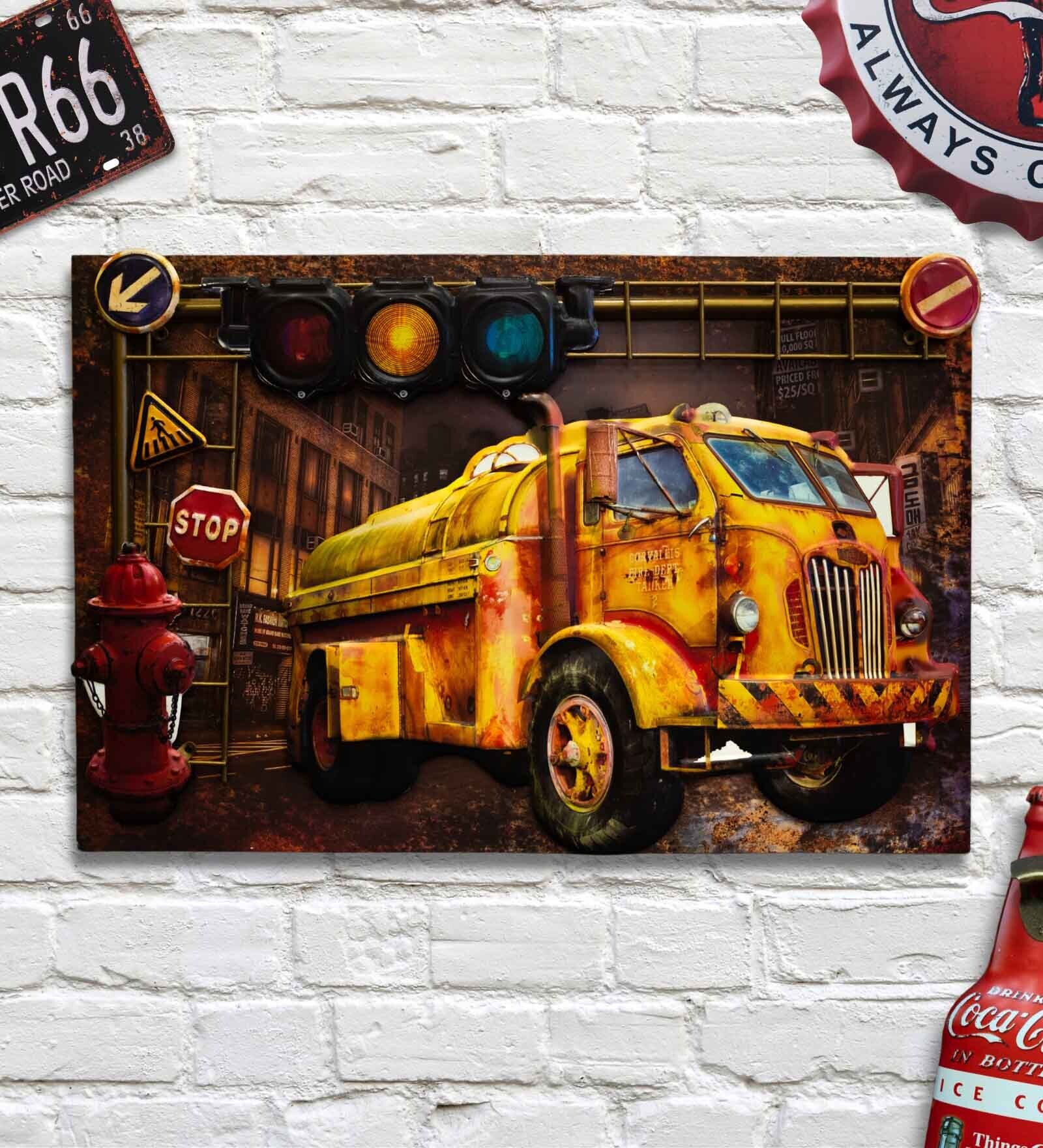 Multicolor Wood & Metal  Gas Truck