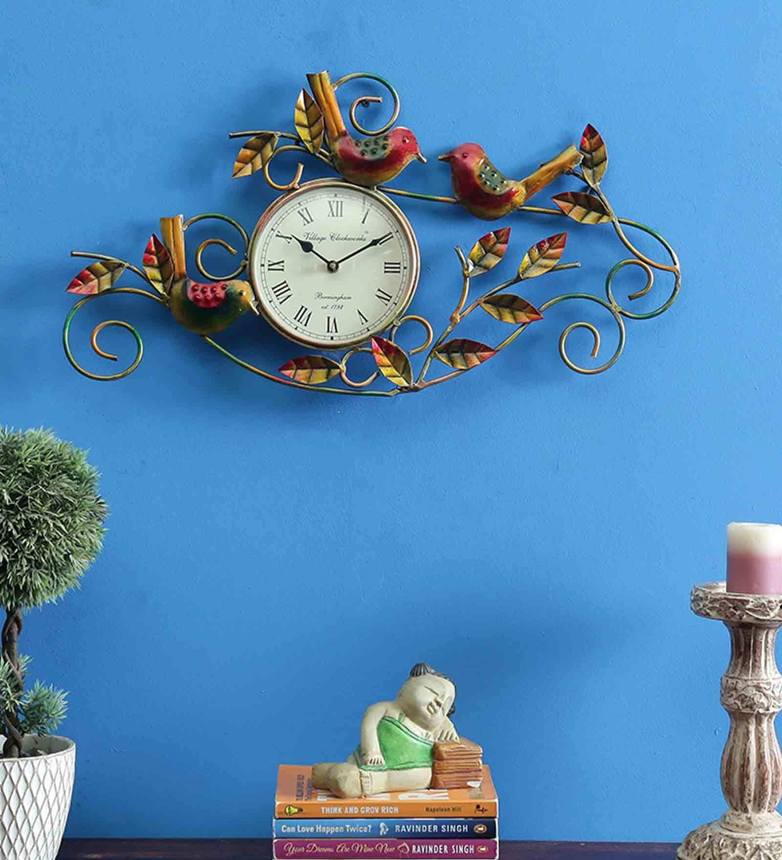 Flying Bird Metal Wall Clock
