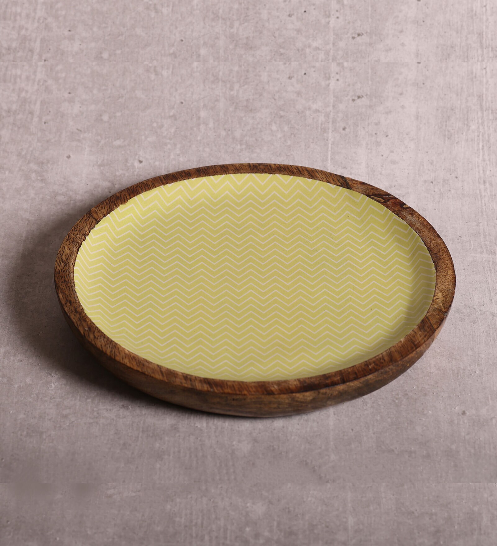 Zigzag 12.5 Inch Multicolour MDF Dinner Plate
