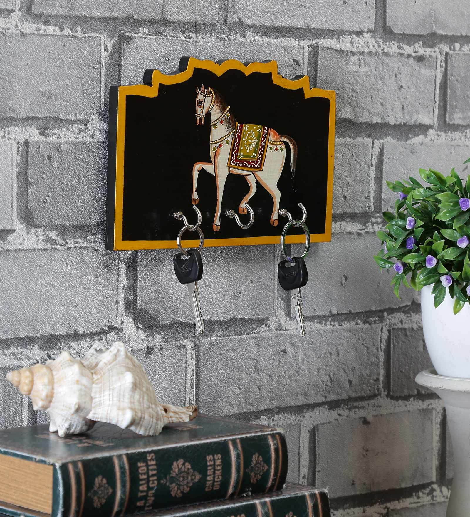 Multicolor Wooden Hand Painted Key Holder