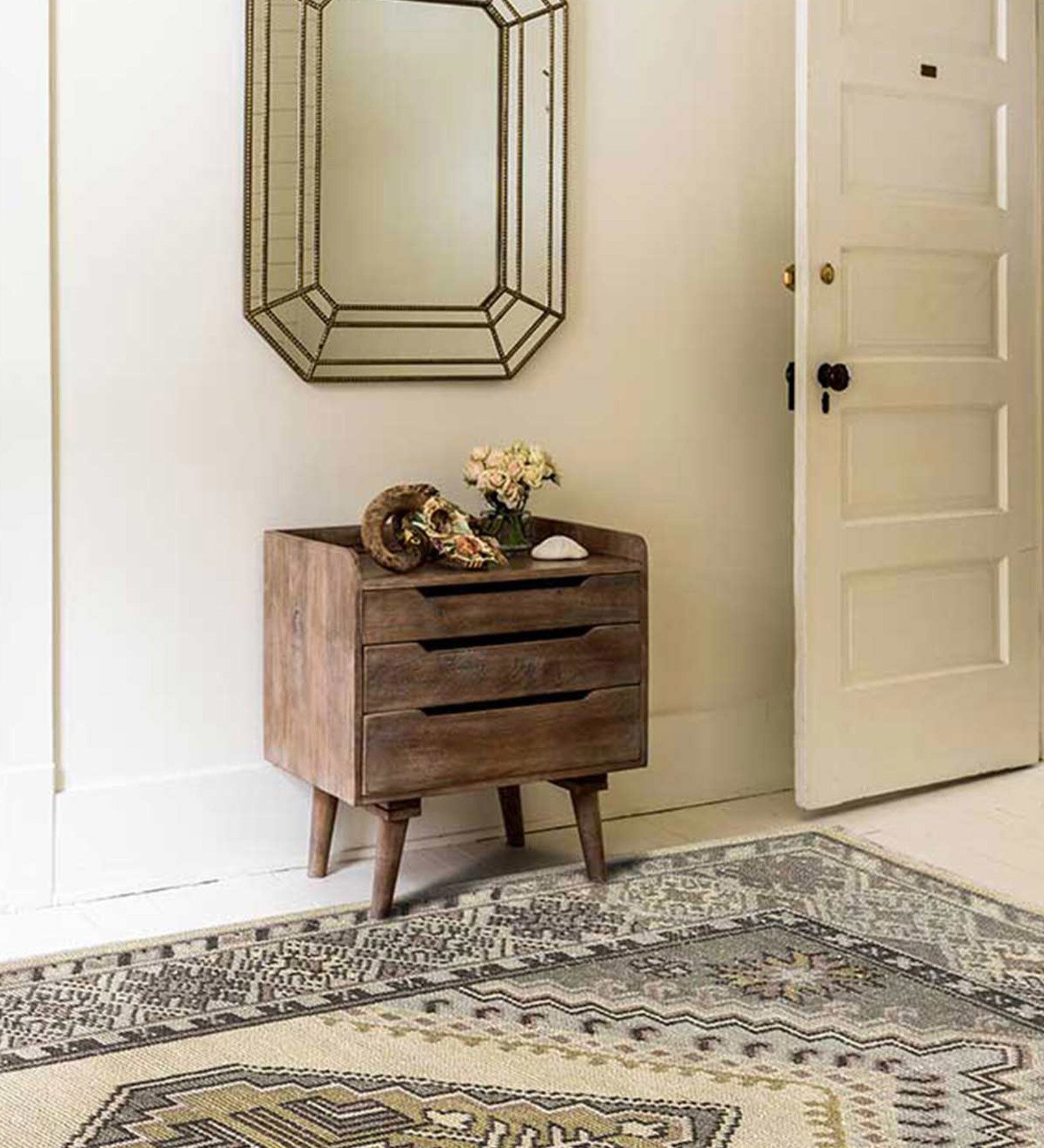 Multicolor Persian Wool & Cotton 4 ft x 6 ft Hand Knotted Carpet