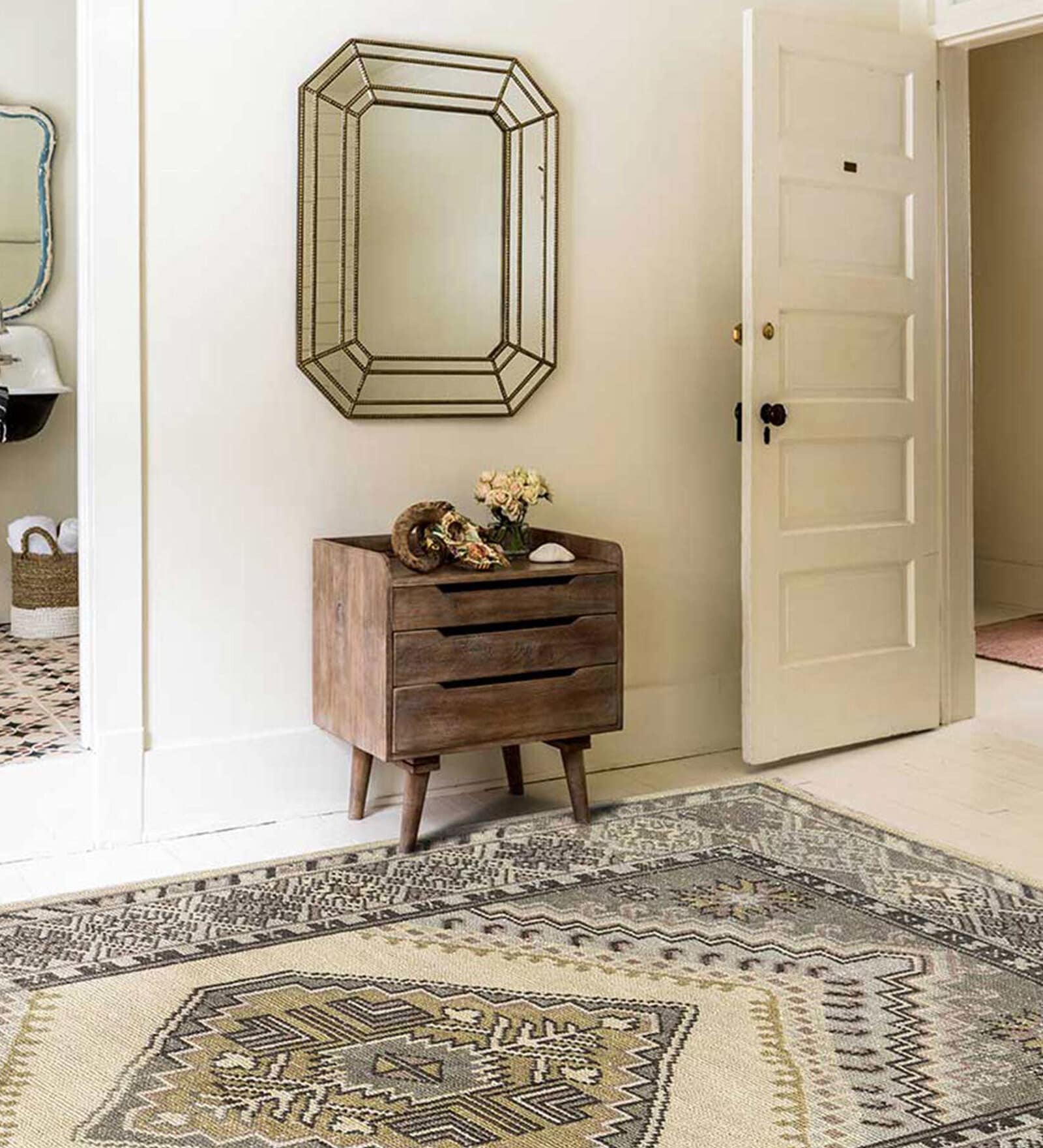 Multicolor Wool & Cotton Vintage 6 x 9 Feet Hand Knotted Carpet Summer Refresh Collection