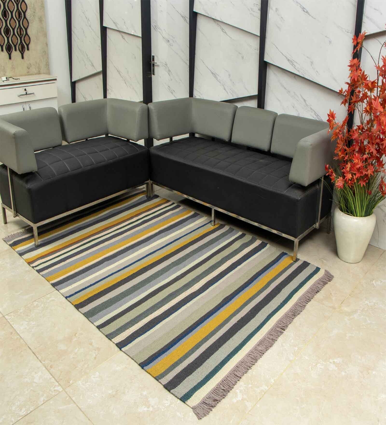 Multicolor Wool Abstract    Dhurries (1 Pc)