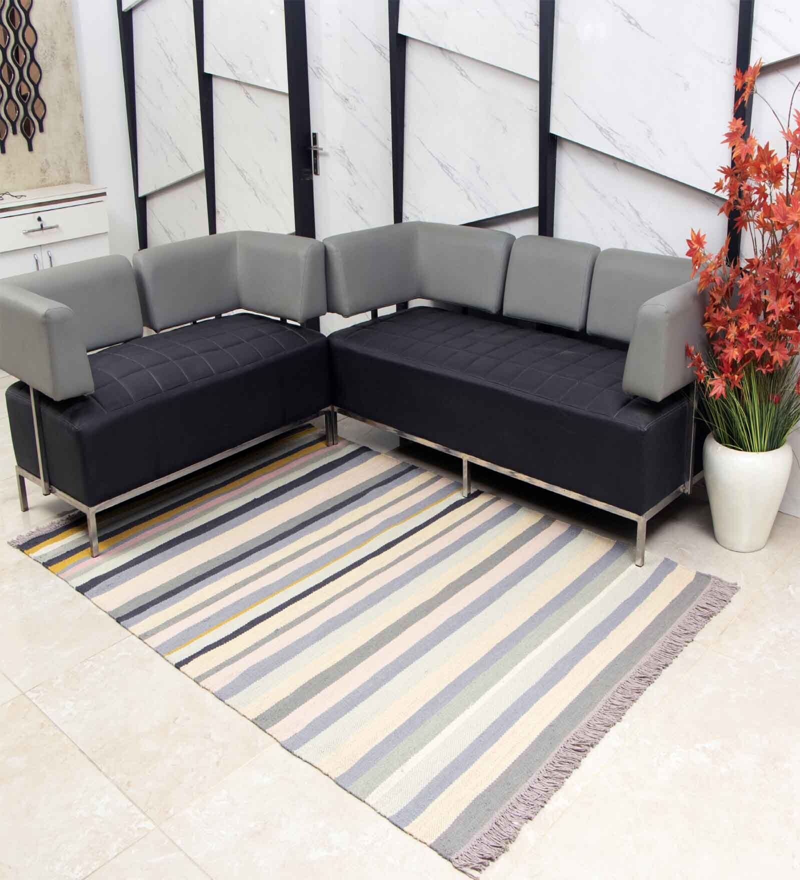 Multicolor Wool Abstract    Dhurries (1 Pc)