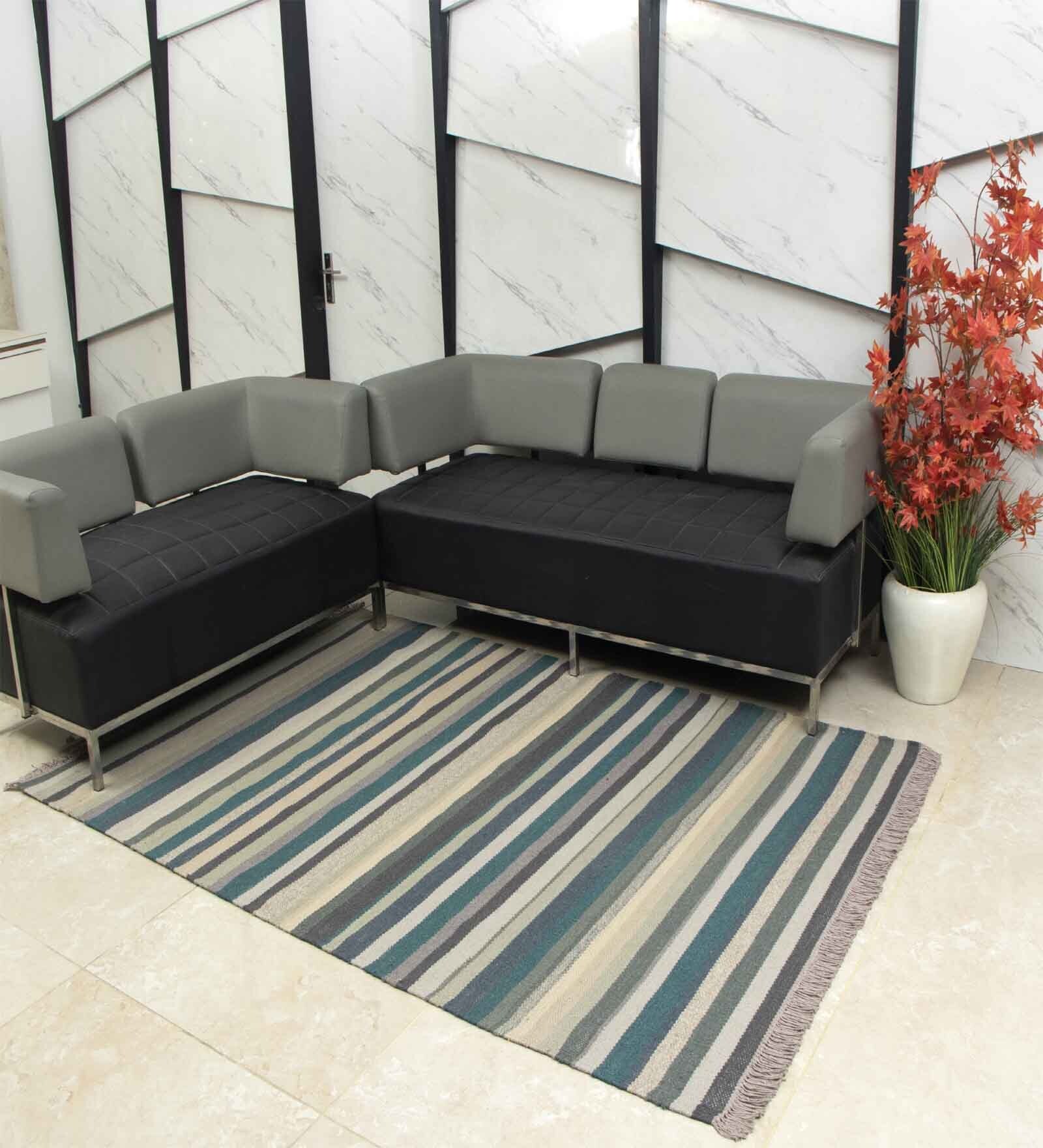 Multicolor Wool Abstract    Dhurries (1 Pc)