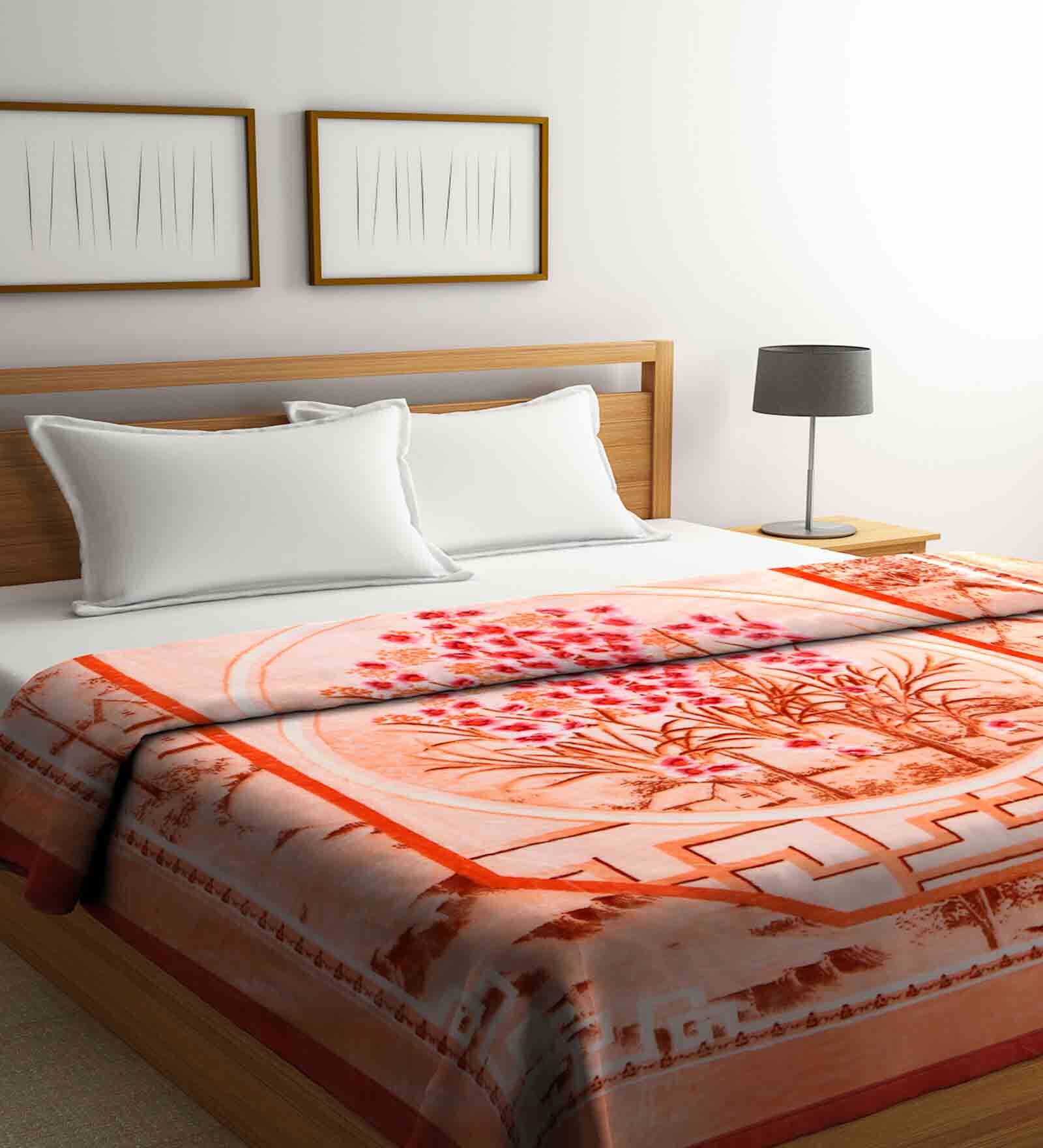 Buy Multicolor Floral Wool 800 GSM Double Bed Blanket by Klotthe at 67