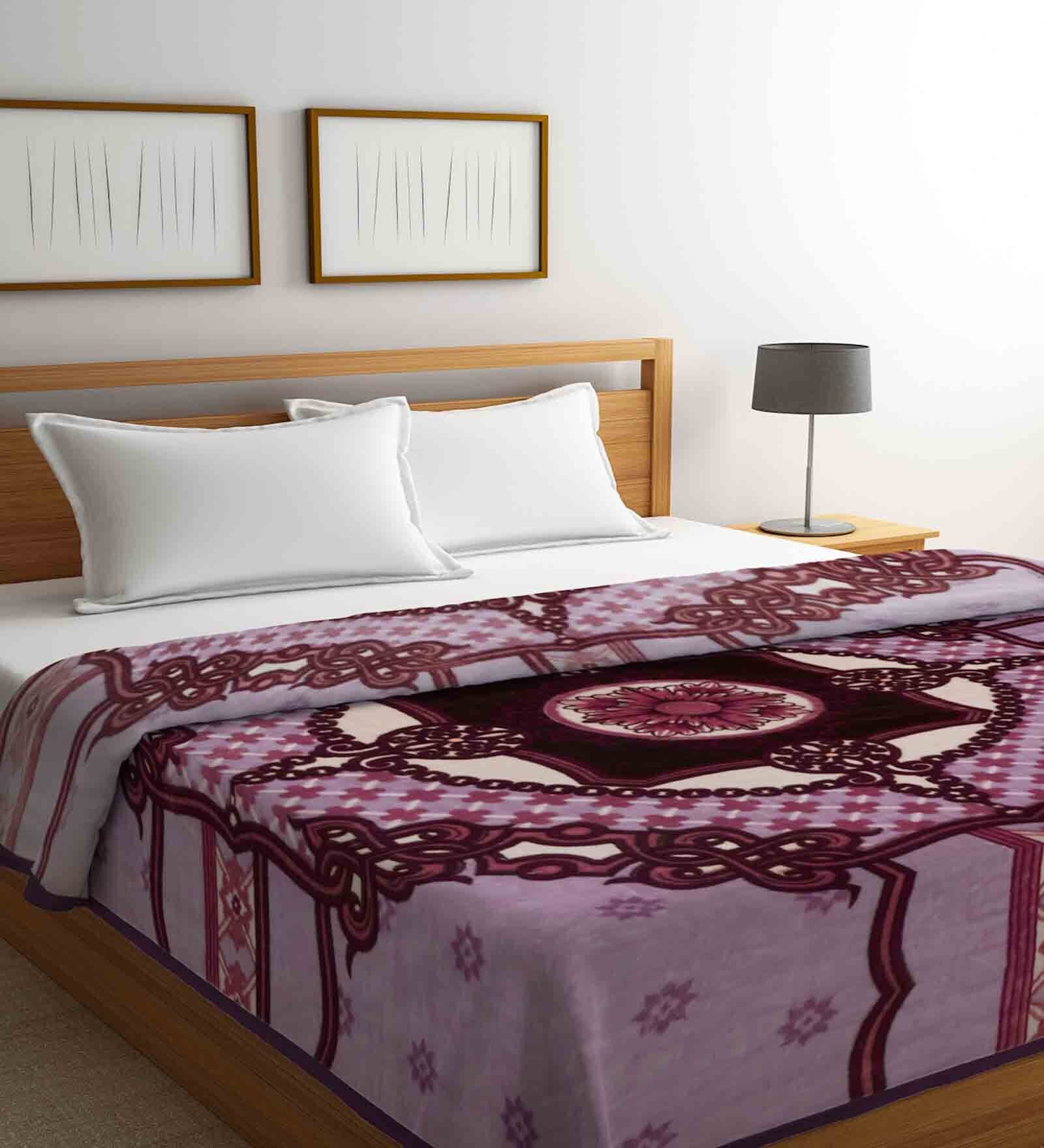 Buy Multicolor Traditional Wool 800 GSM Double Bed Blanket by Klotthe