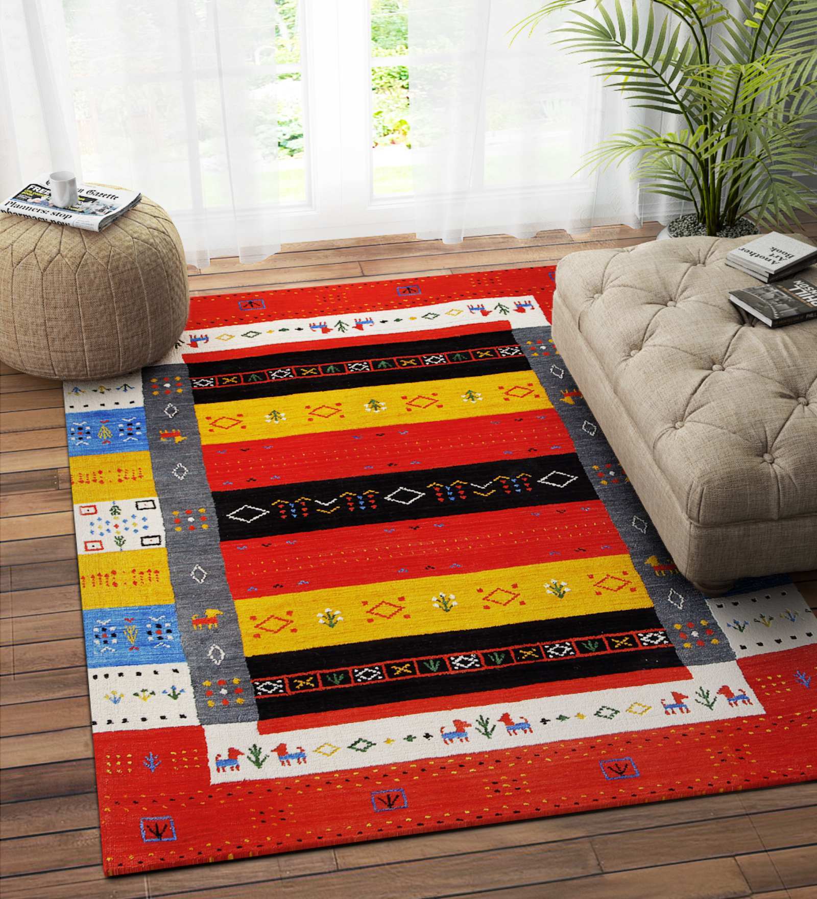 Multicolor Wool Traditonal 4 x 6 Feet Hand Knotted Carpet