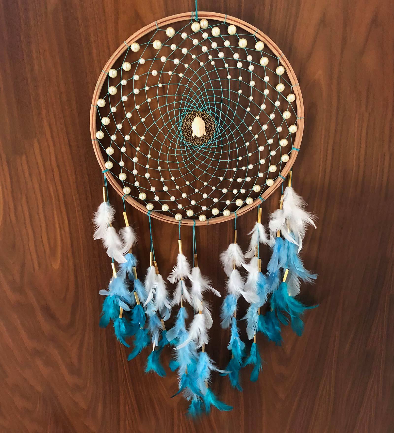 Multicolor Wool Wooden Pearls with Buddha Dream Catcher