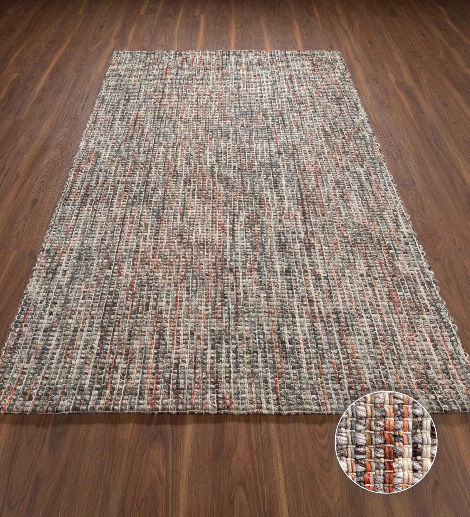 Multicolored Abstract Wool 9 x 12 Feet Hand Woven Carpet