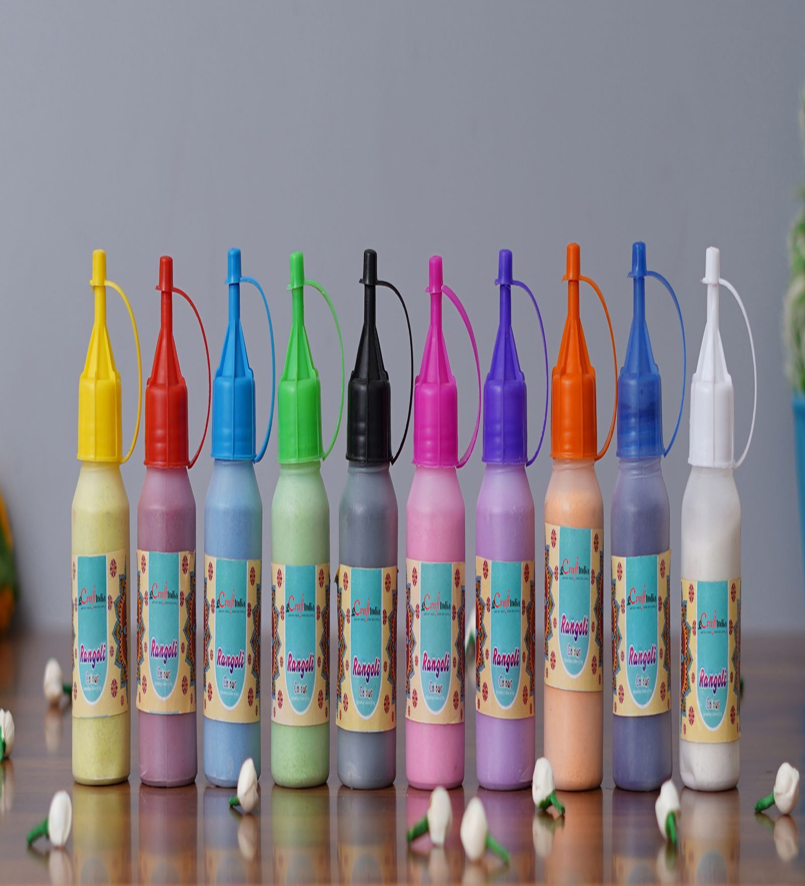 Buy Multicolour (Set of 10) Rangoli Bottles at 14 OFF by eCraftIndia