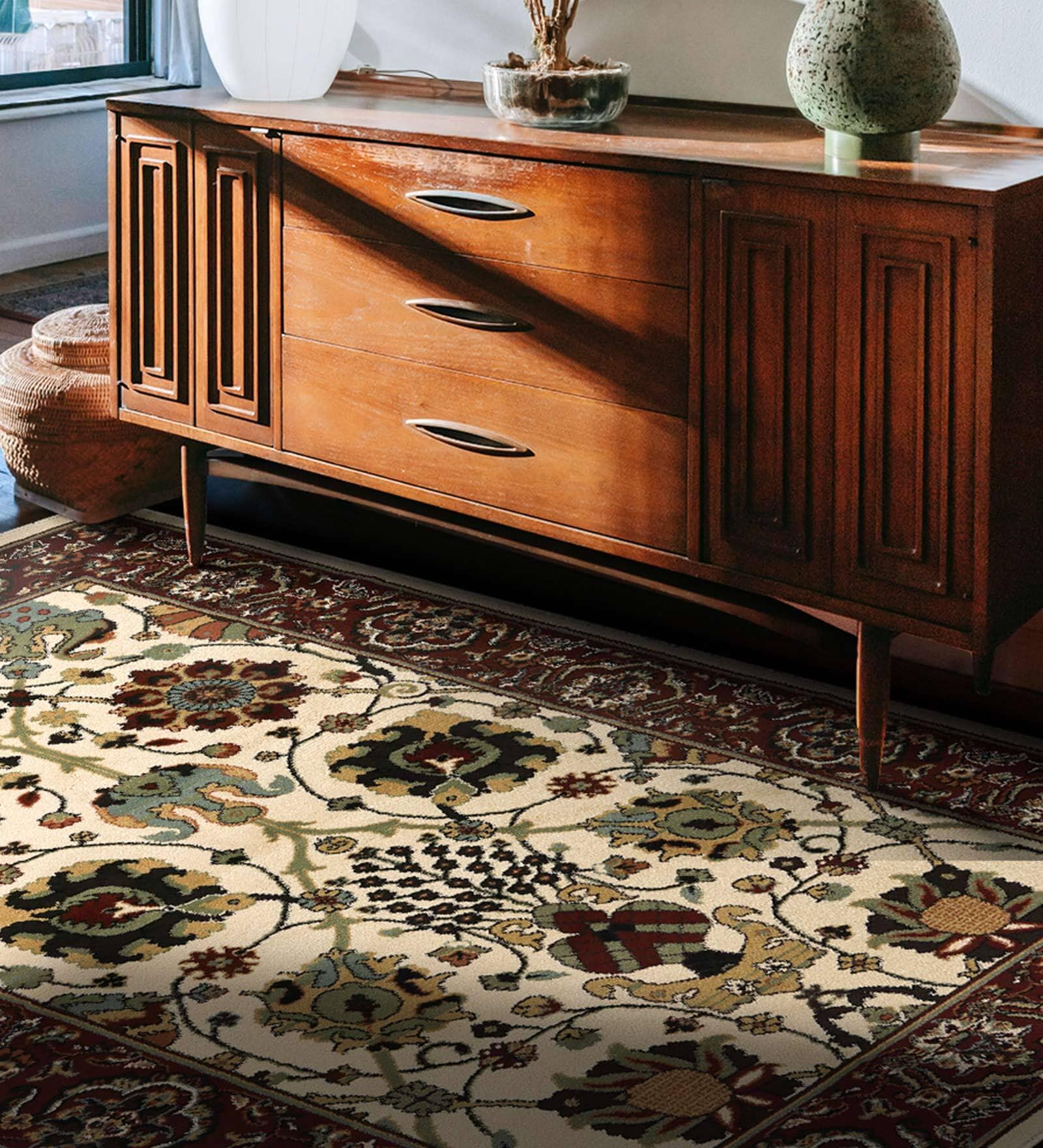 Multicolour Traditional 6 ft x9 ft Carpet